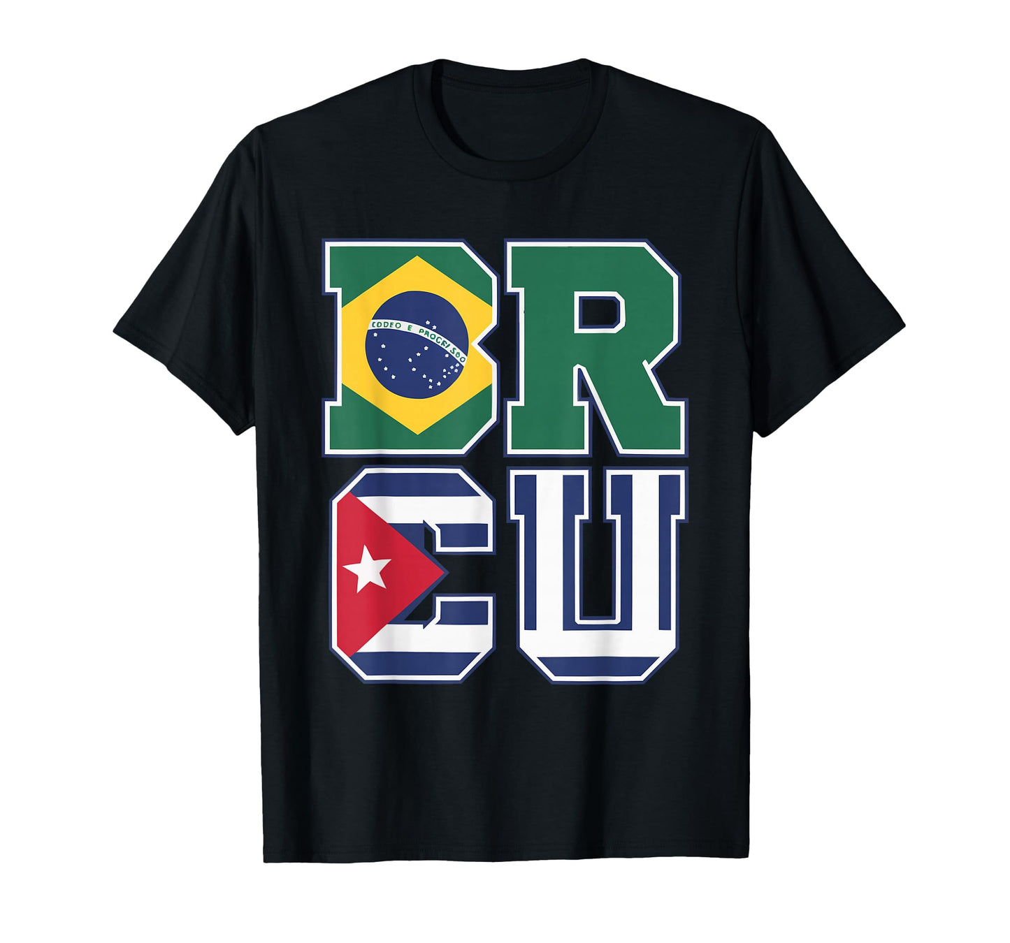 Half Cuban Half Brazilian Cuba Flag Country Brazil T-Shirt