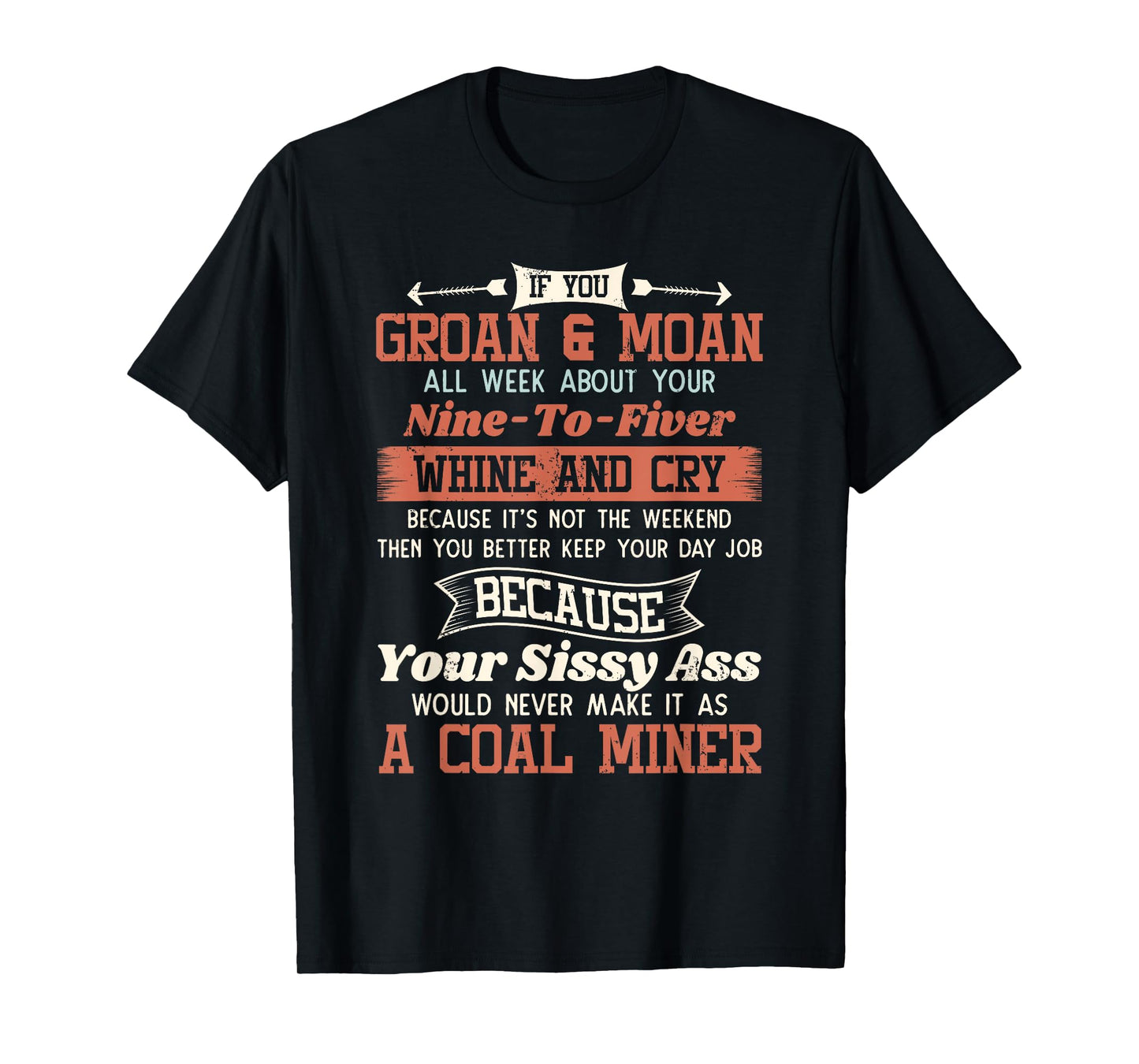 Funny Coal Miner Shirt - If you Groan And Moan T-Shirt