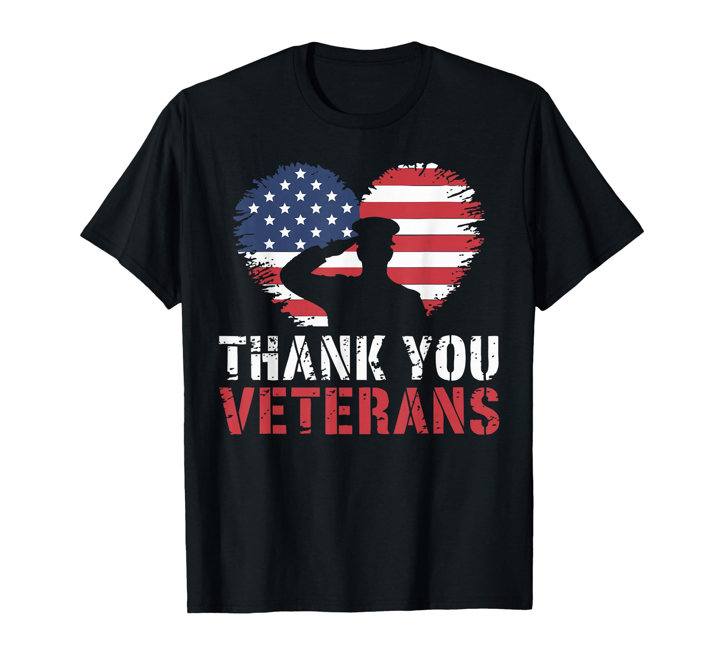 Patriotic American Flag Thank You Veterans Men Women Kids T-Shirt