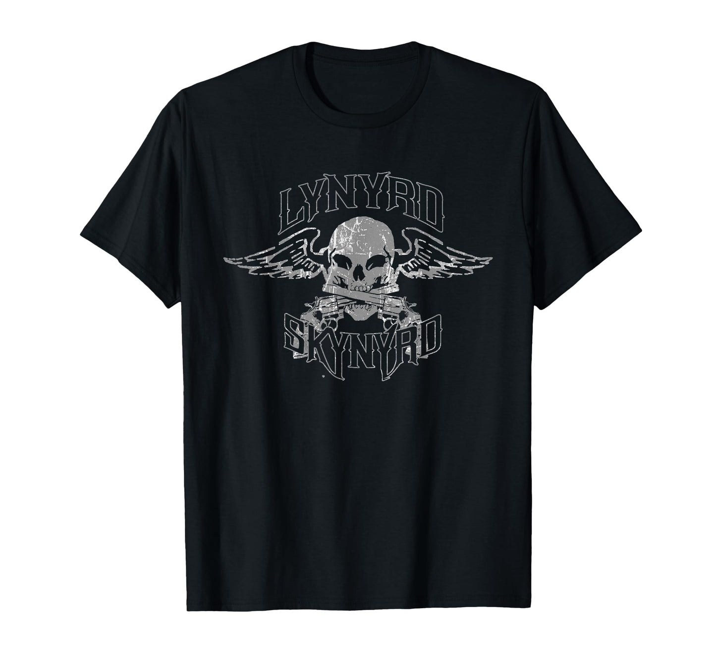 Lynyrd Skynyrd Winged Skull Guns Classic Rock Vintage Logo T-Shirt