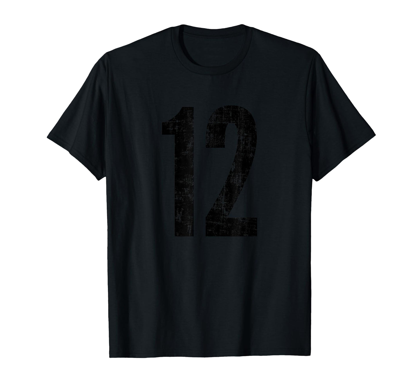 Number 12 Distressed Vintage Sport Team Practice Training T-Shirt