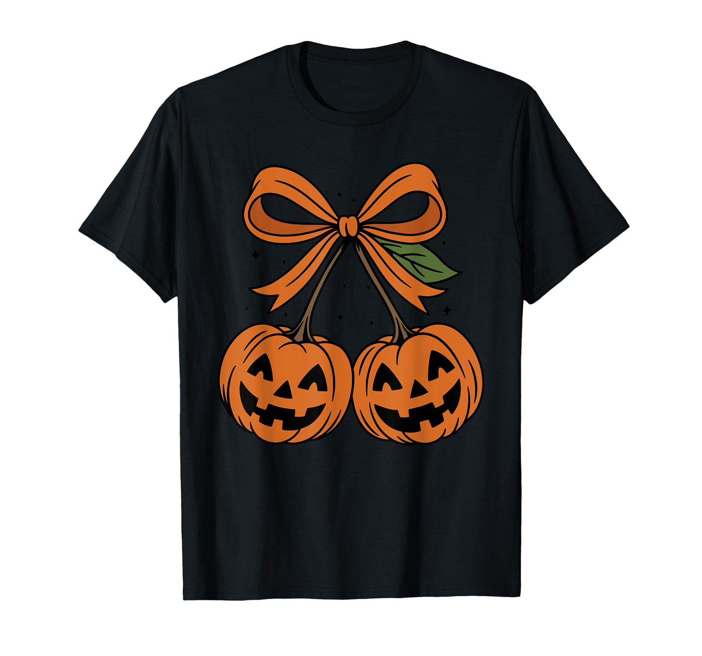 Pumpkin Cherries Autumn Girly Halloween Fall T-Shirt