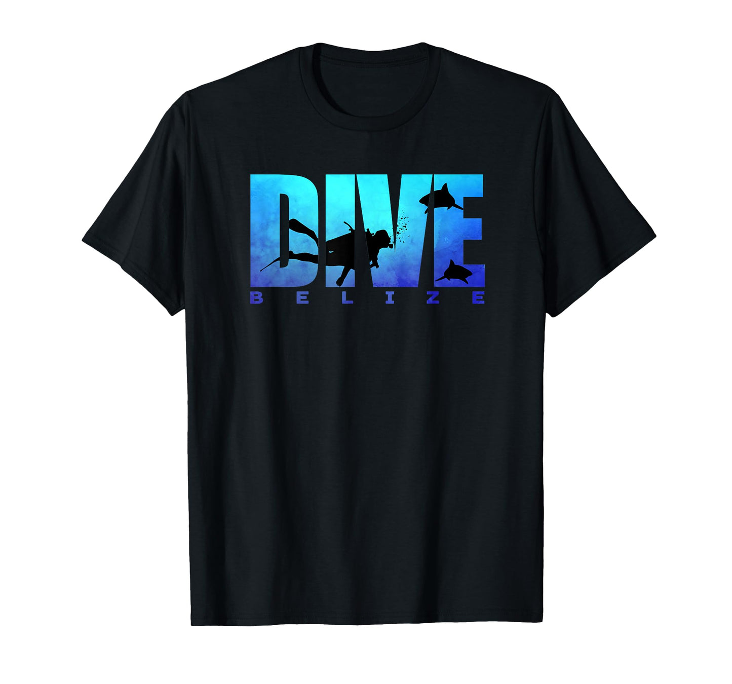 DIVE BELIZE Sharks Scuba Diver Reef Freediving Snorkeling T-Shirt