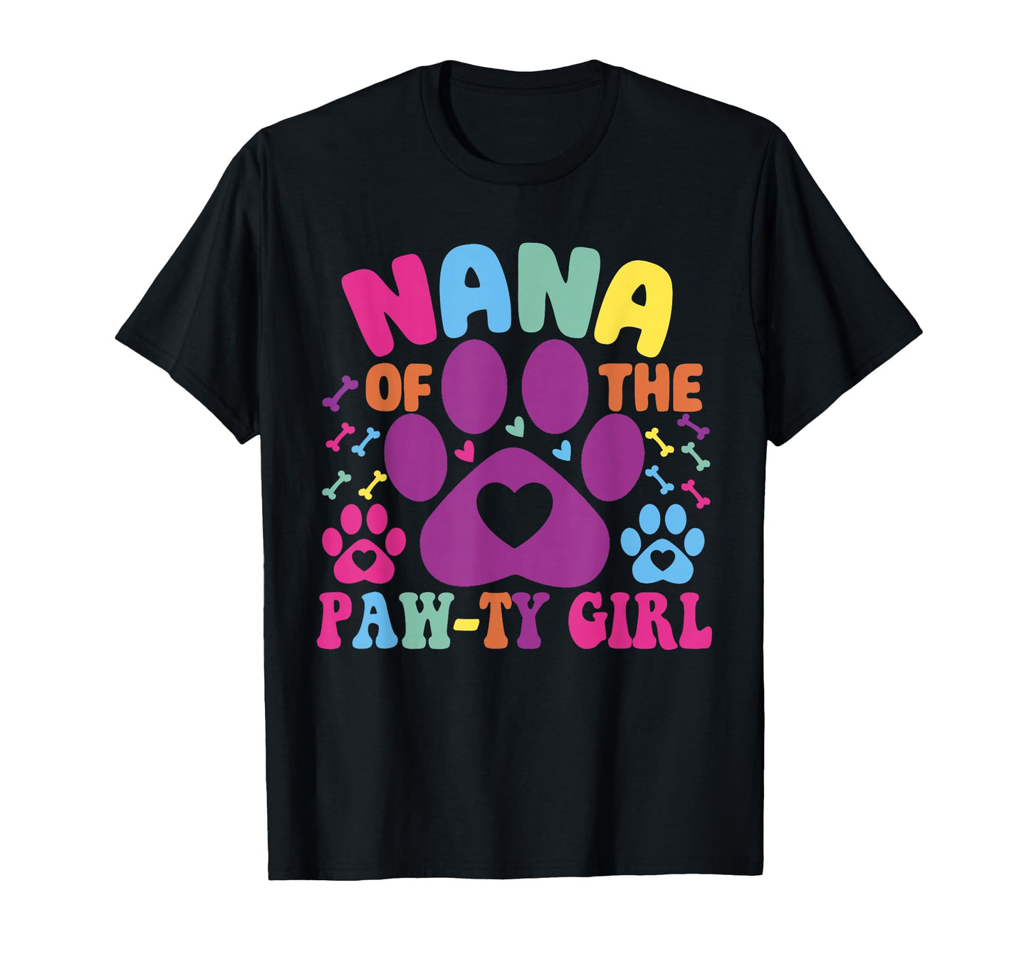 Nana of The Paw-Ty Girl Birthday Family Matching Party T-Shirt