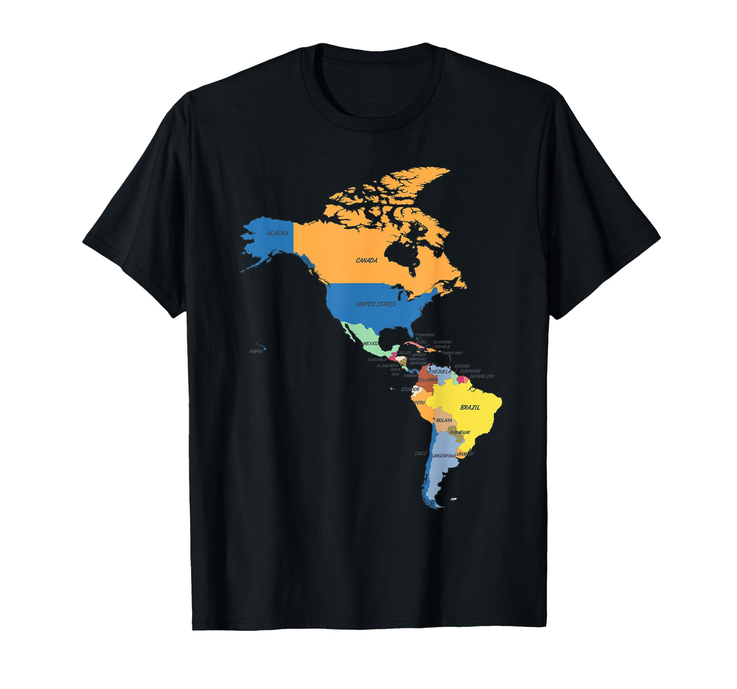 Political map of the continent North and South America T-Shirt