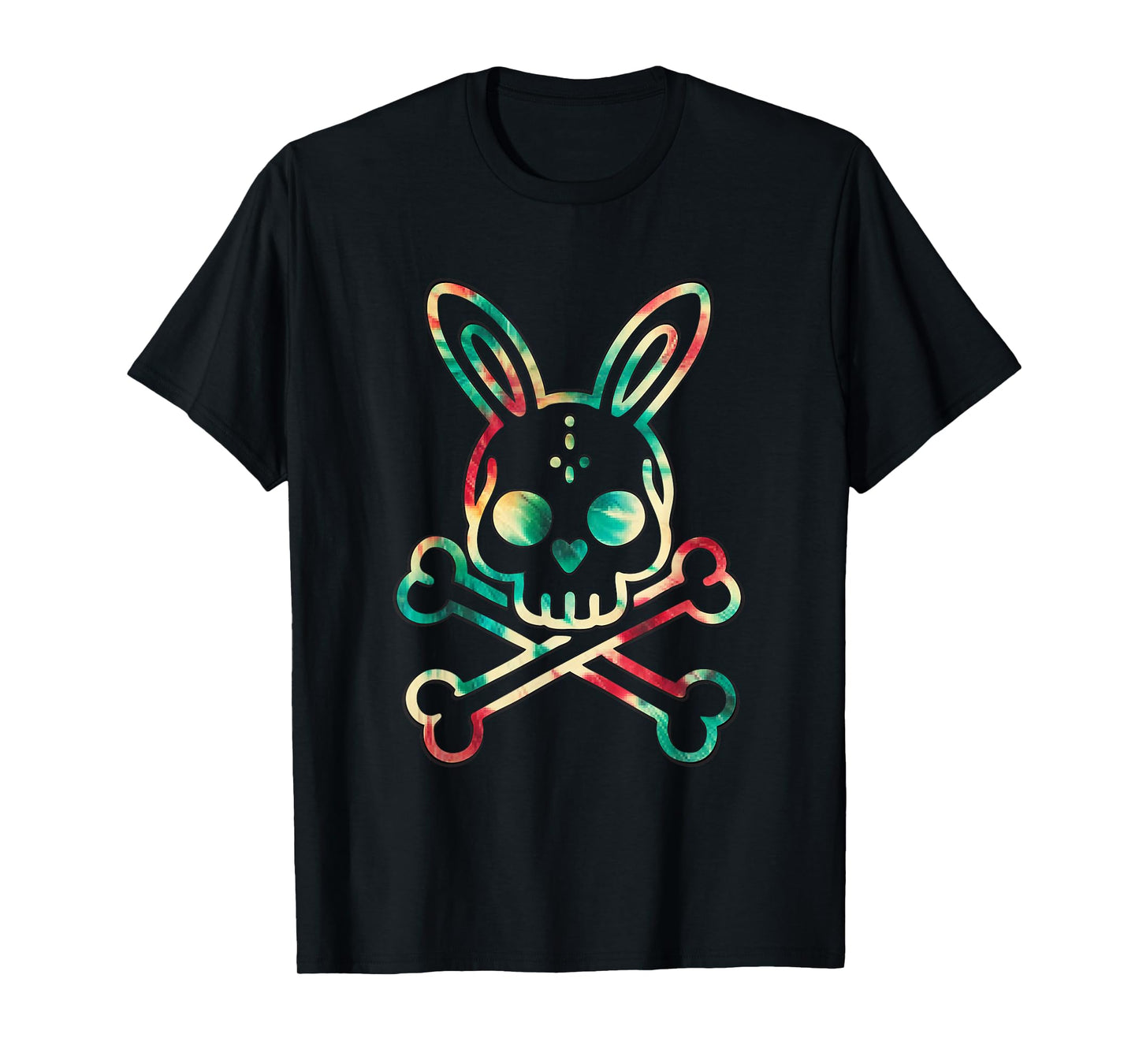 Bunny Skull Rabbit Bunny Skeleton Crossbones Tie Dye Men T-Shirt