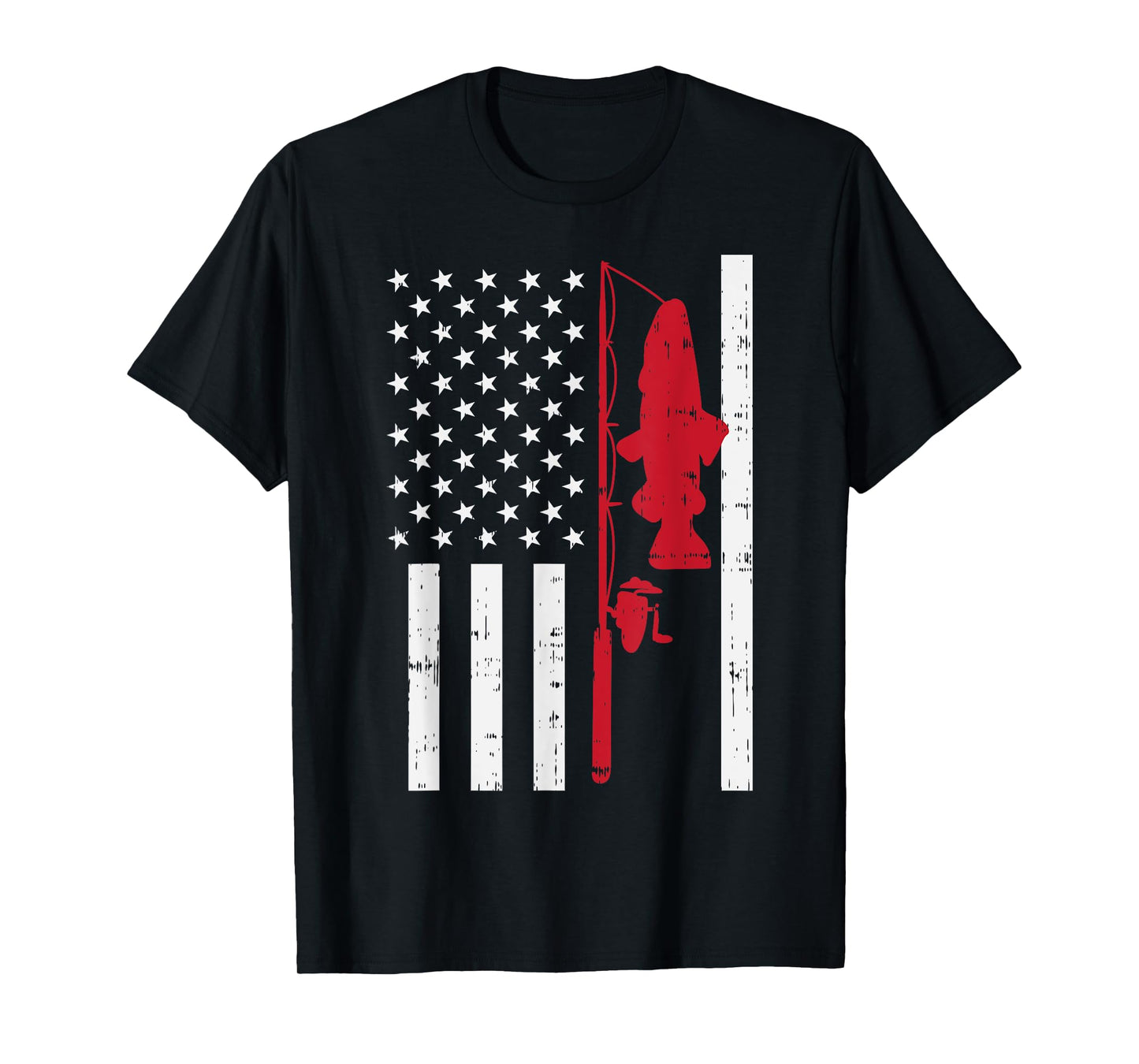Red Line Flag Fish Firefighter Fishing Patriotic Angler Gift T-Shirt for Women Girls Kids Men
