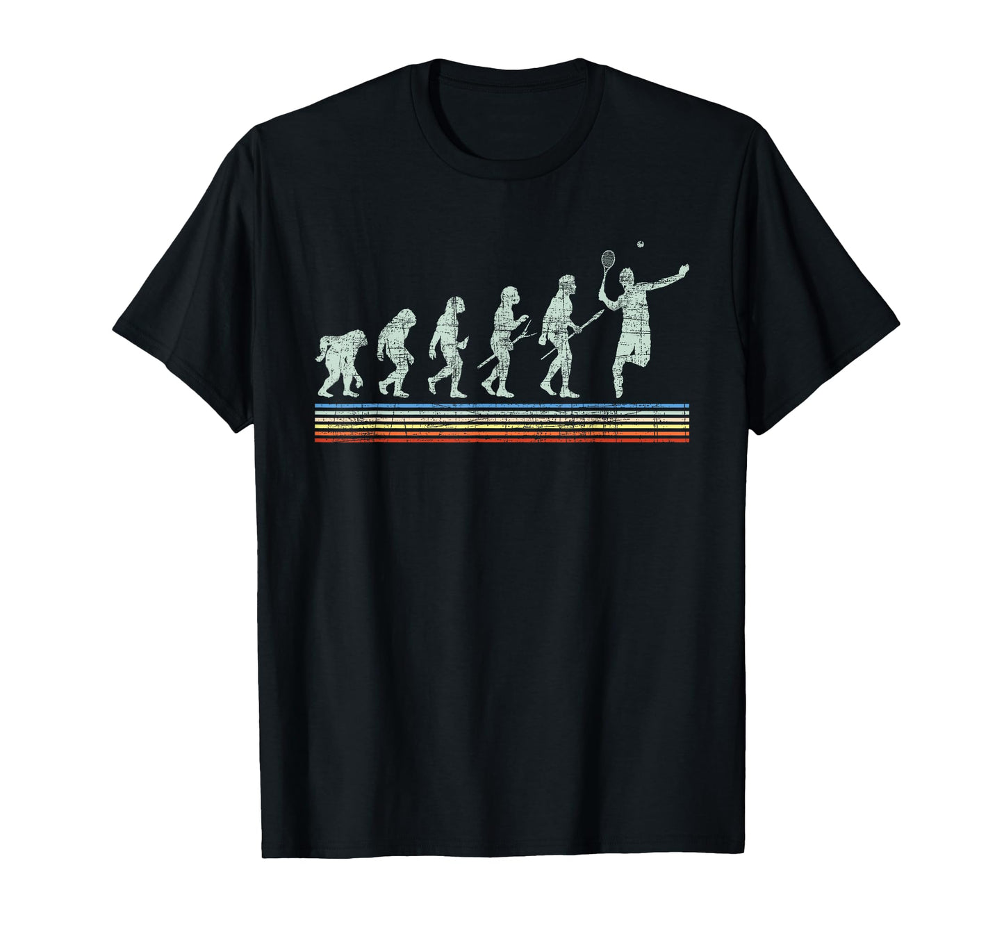 Retro Tennis Player Evolution - Racket Game Sports Lover T-Shirt