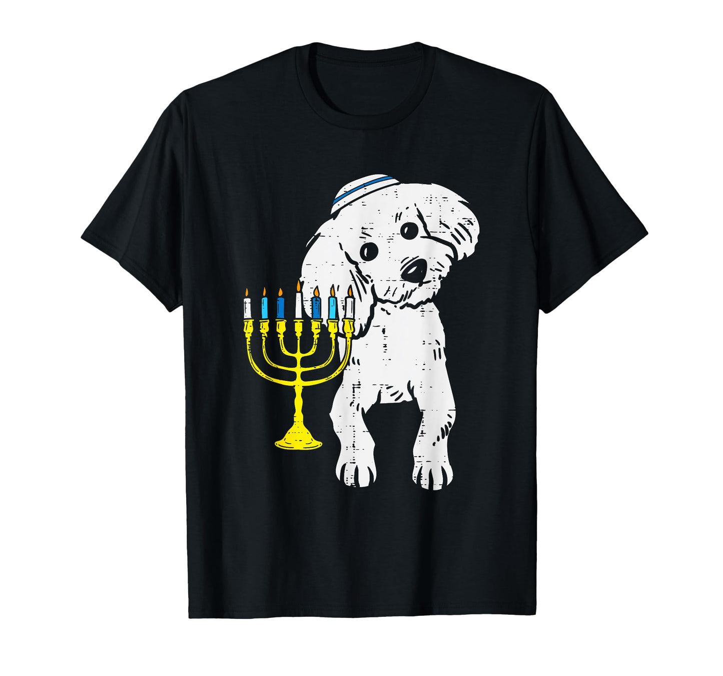 Jewish Poodle Dog Menorah Hanukkah Pajamas Chanukah PJs T-Shirt
