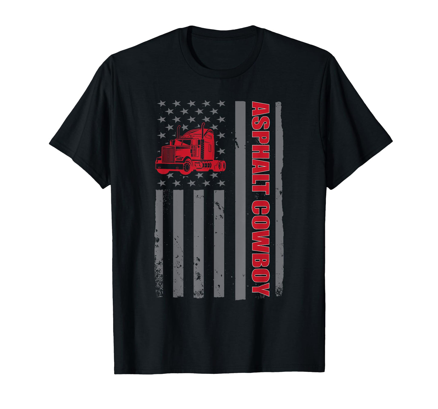 Asphalt Cowboy Patriotic Truck Lover USA Trucker Fanatic T-Shirt