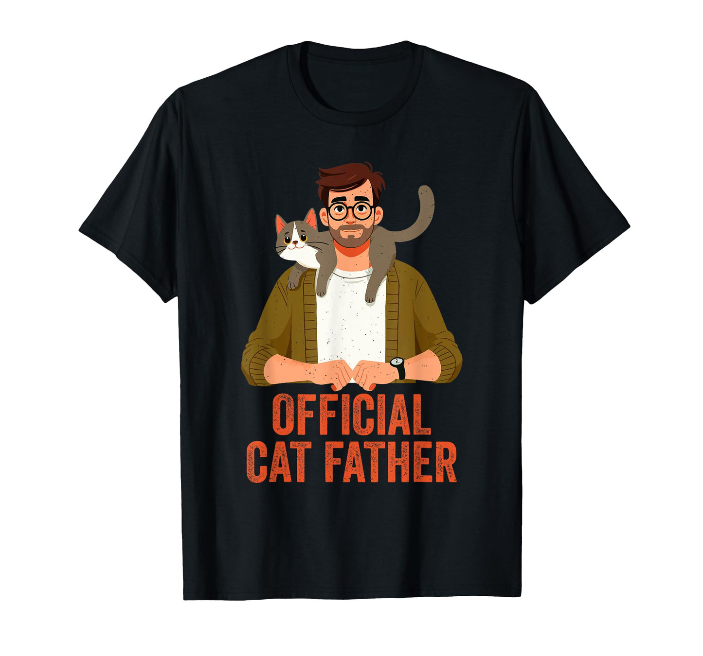 Official Cat Father Fathers Day Kitten Lover Feline Owner T-Shirt