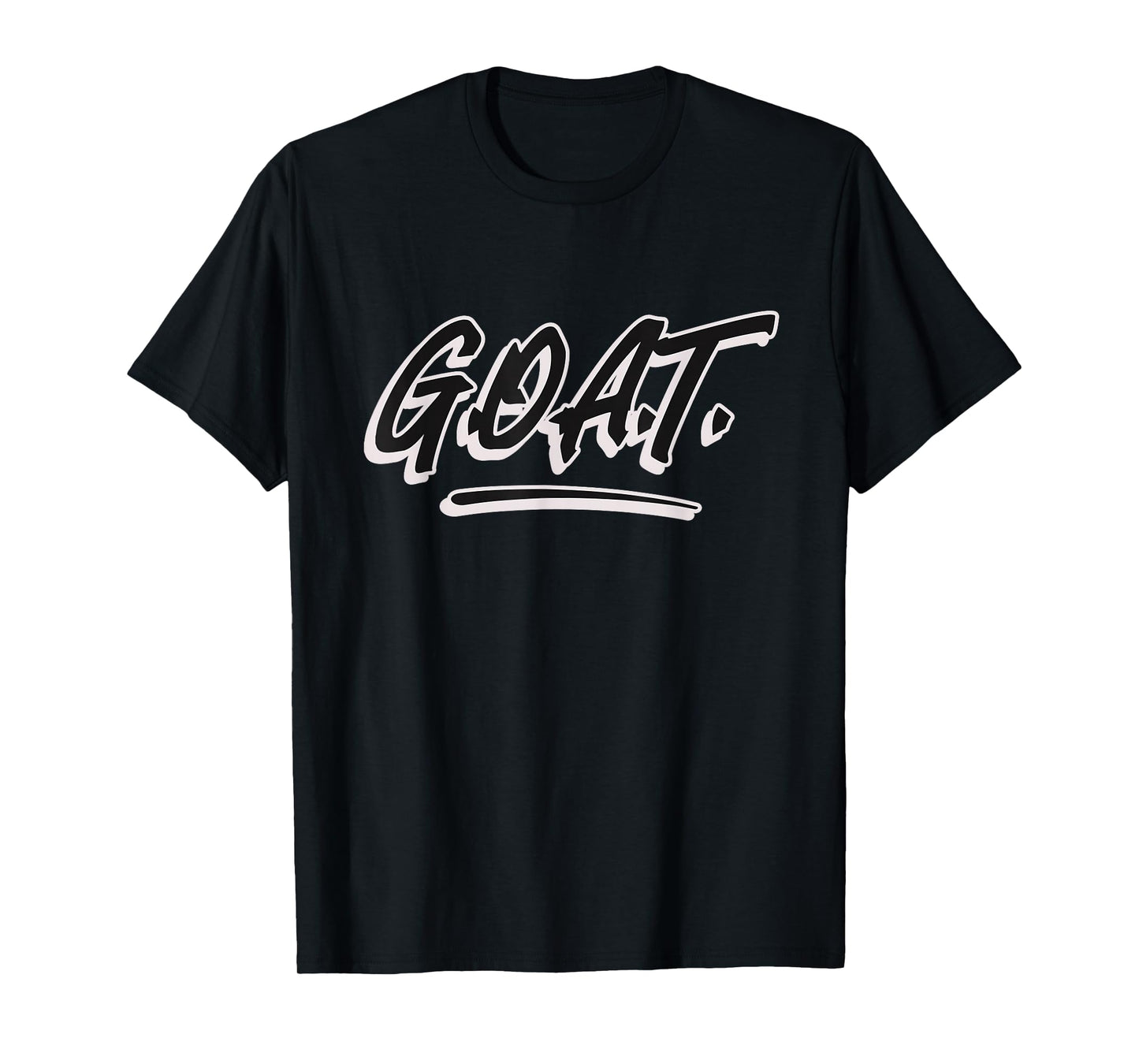 G.O.A.T. Men's Black Letter Print Modern Casual T-Shirt