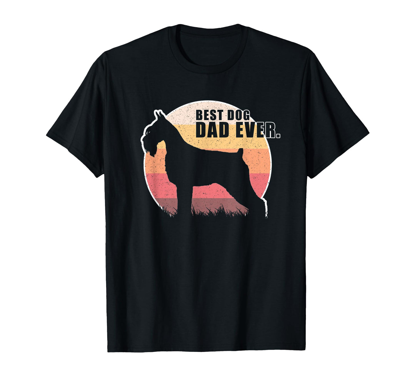 Vintage Retro Best Dog Dad Ever Standard Schnauzer T shirts Men Women Kids T-Shirt