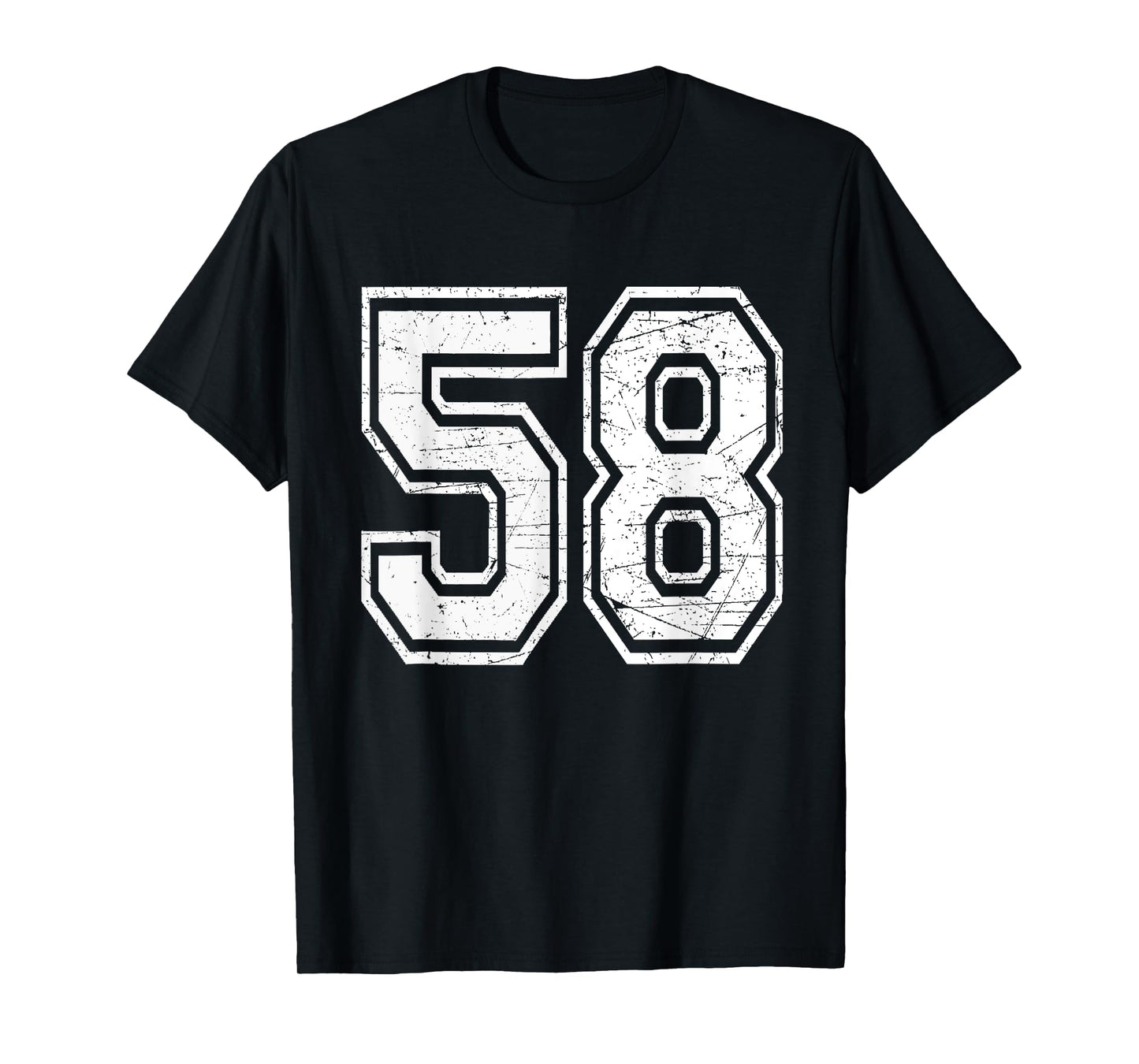 Number 58 Varsity Sports Team Jersey 58th Birthday T-Shirt