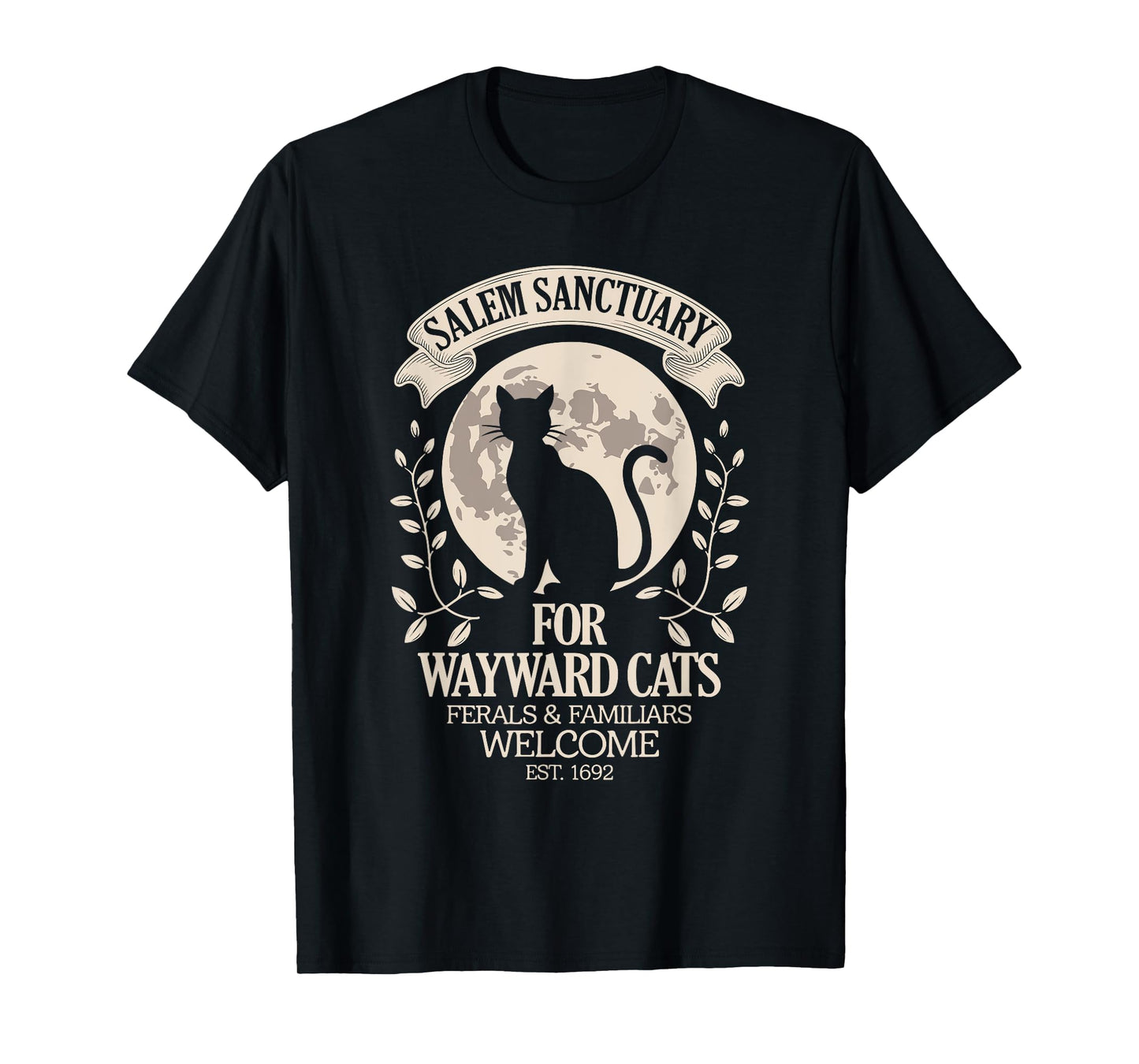 Salem Sanctuary For Wayward Cats Black Cat Halloween Men Women Kids T-Shirt