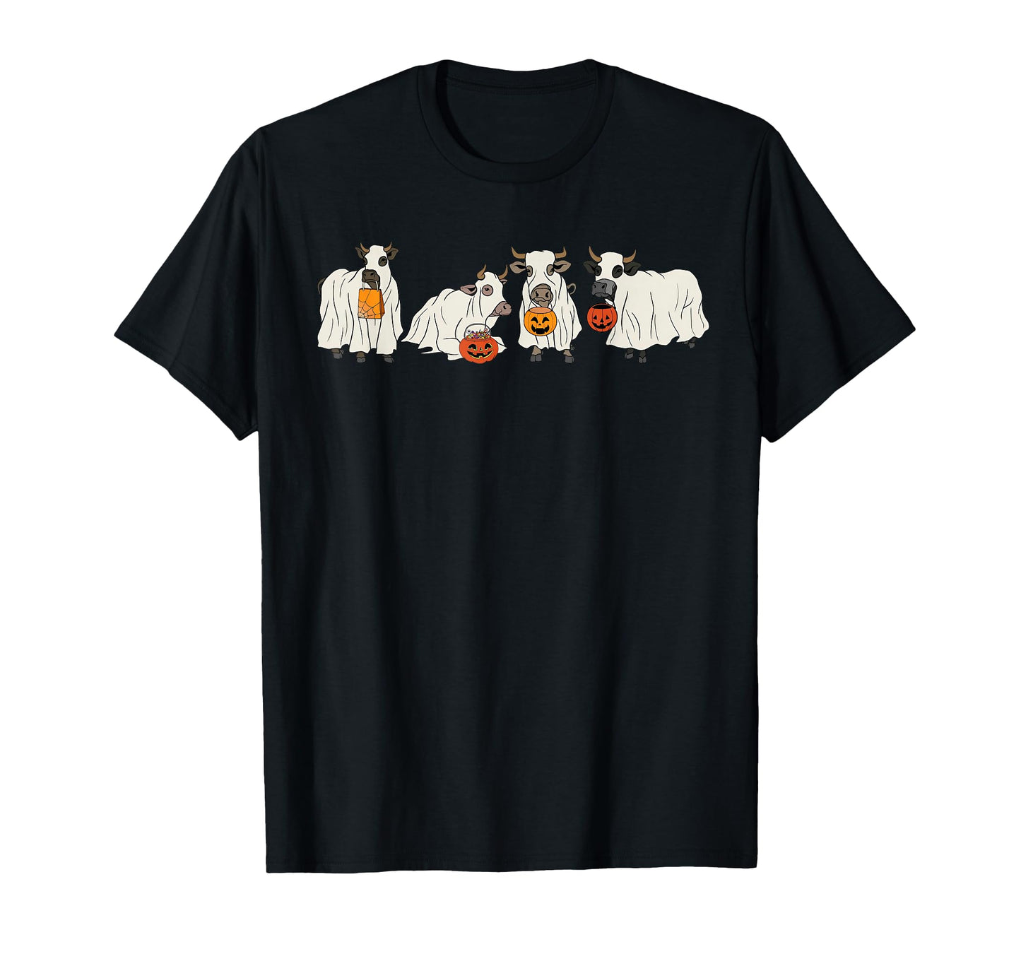 Funny Ghost Cow Spooky Season Trick Or Treat Happy Halloween T-Shirt