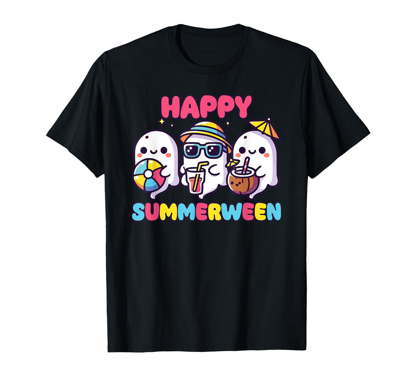 Happy Summerween Summer Halloween Ghost T-Shirt