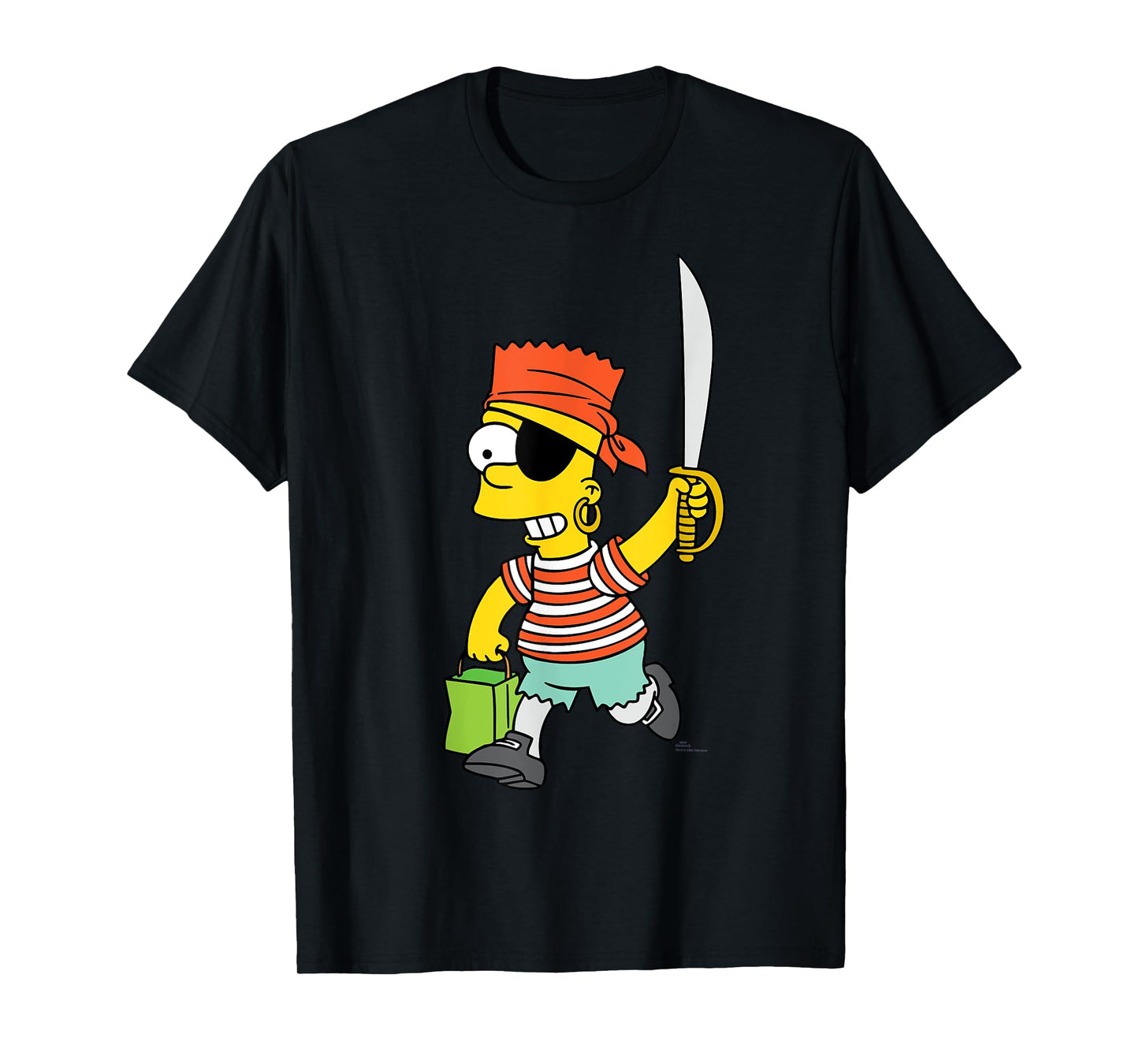The Simpsons Halloween Bart Pirate Costume Trick or Treat T-Shirt