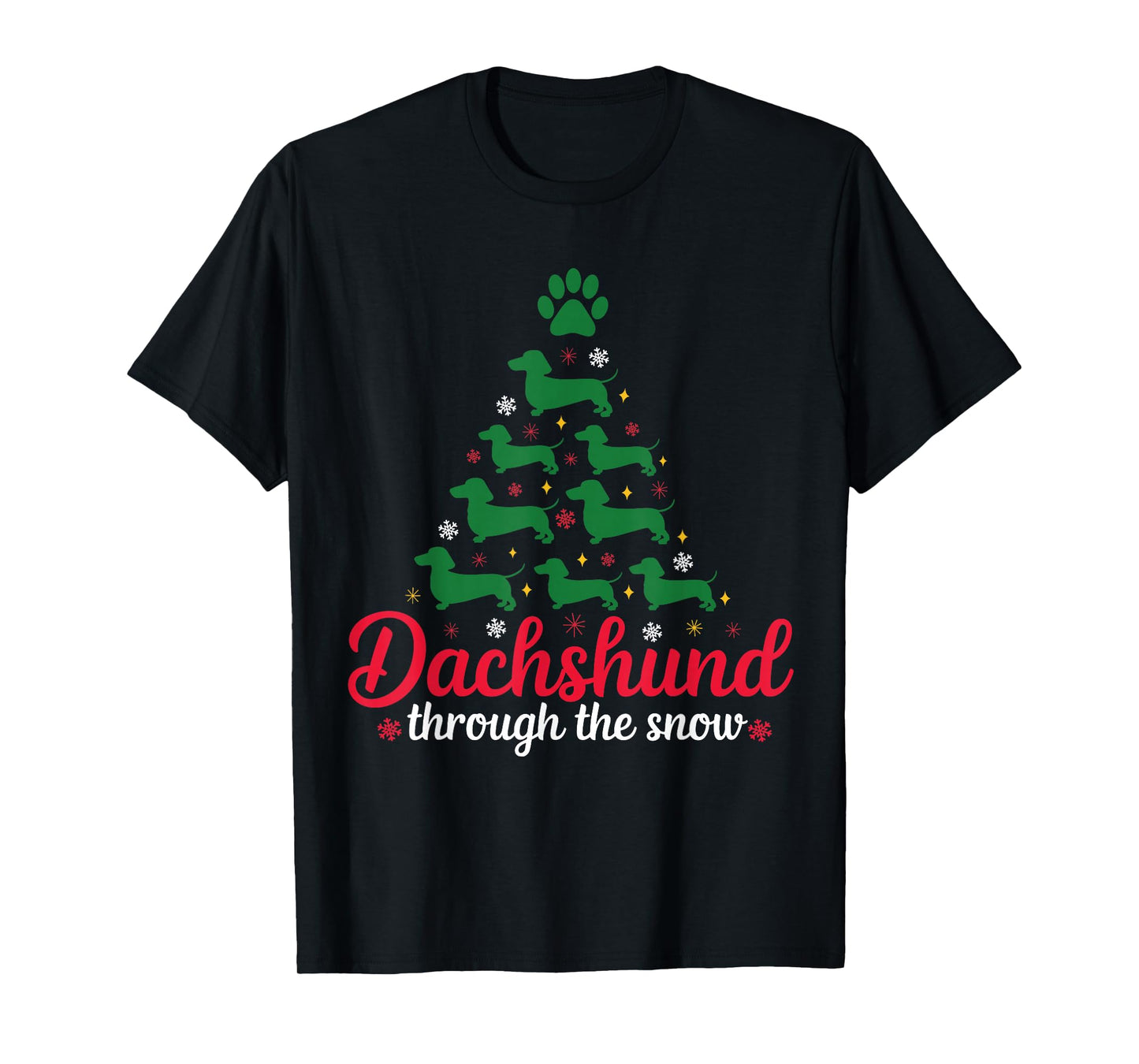 Funny Dachshund Christmas Dog tree Dachshund Xmas T-Shirt