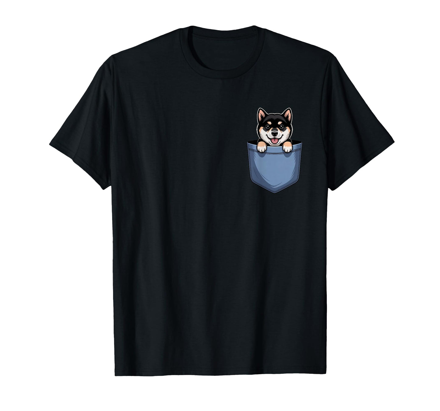 Cute Pocket Black and Tan Shiba Inu Lover Shiba Dog Mom T-Shirt