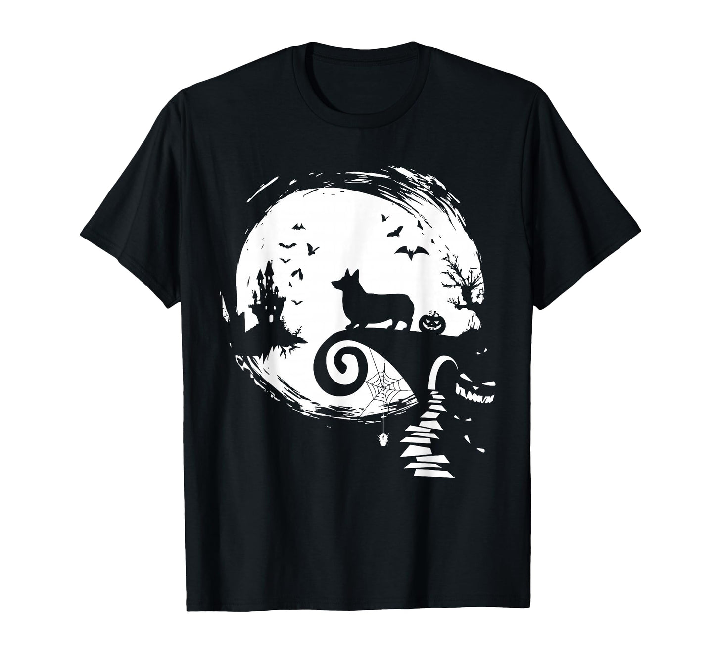 Corgi Dog and Moon Halloween Costume Dog Lover Funny T-Shirt