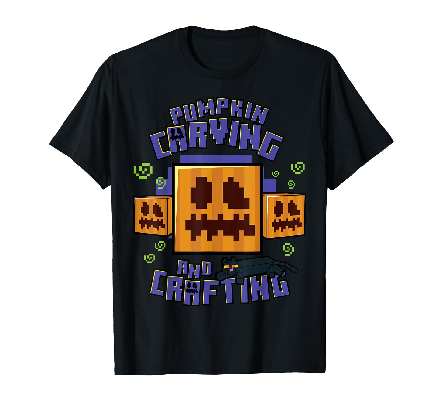 Minecraft Pumpkin Carving And Crafting Halloween T-Shirt