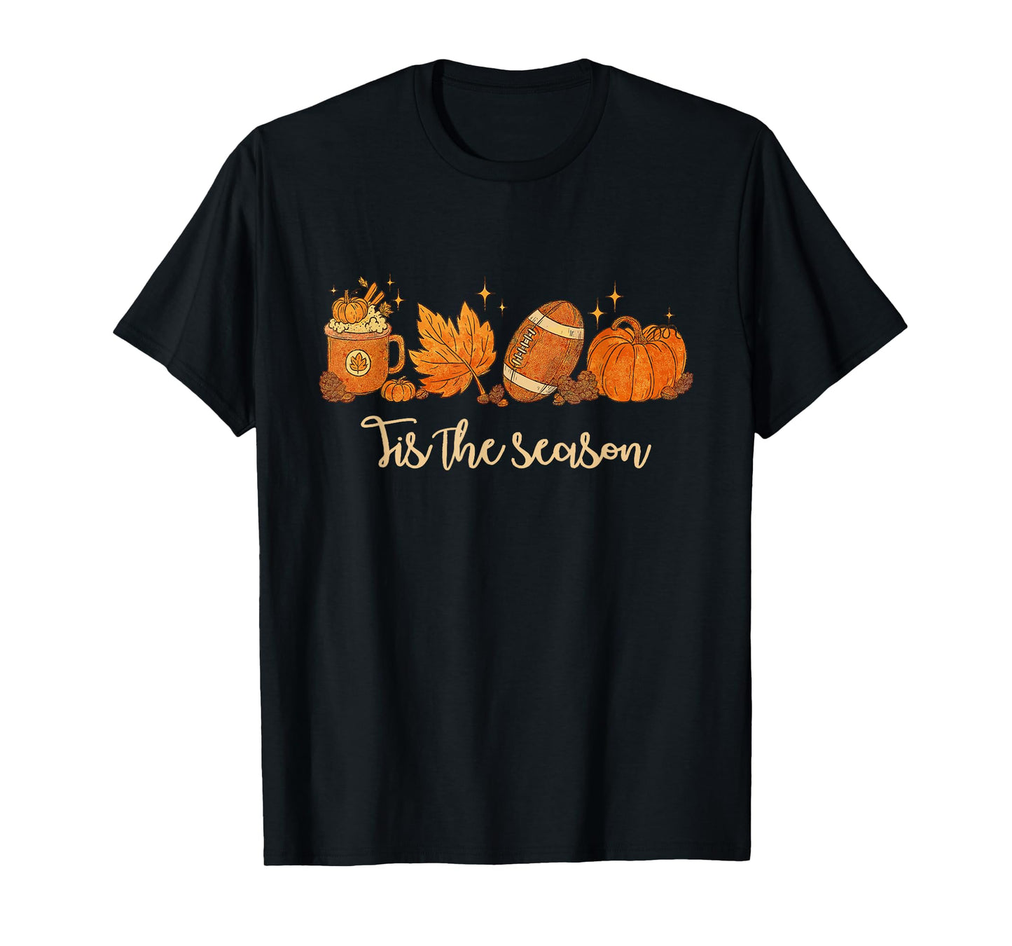 Tis The Season Football Fall Pumpkin Thanksgiving Football T-Shirt