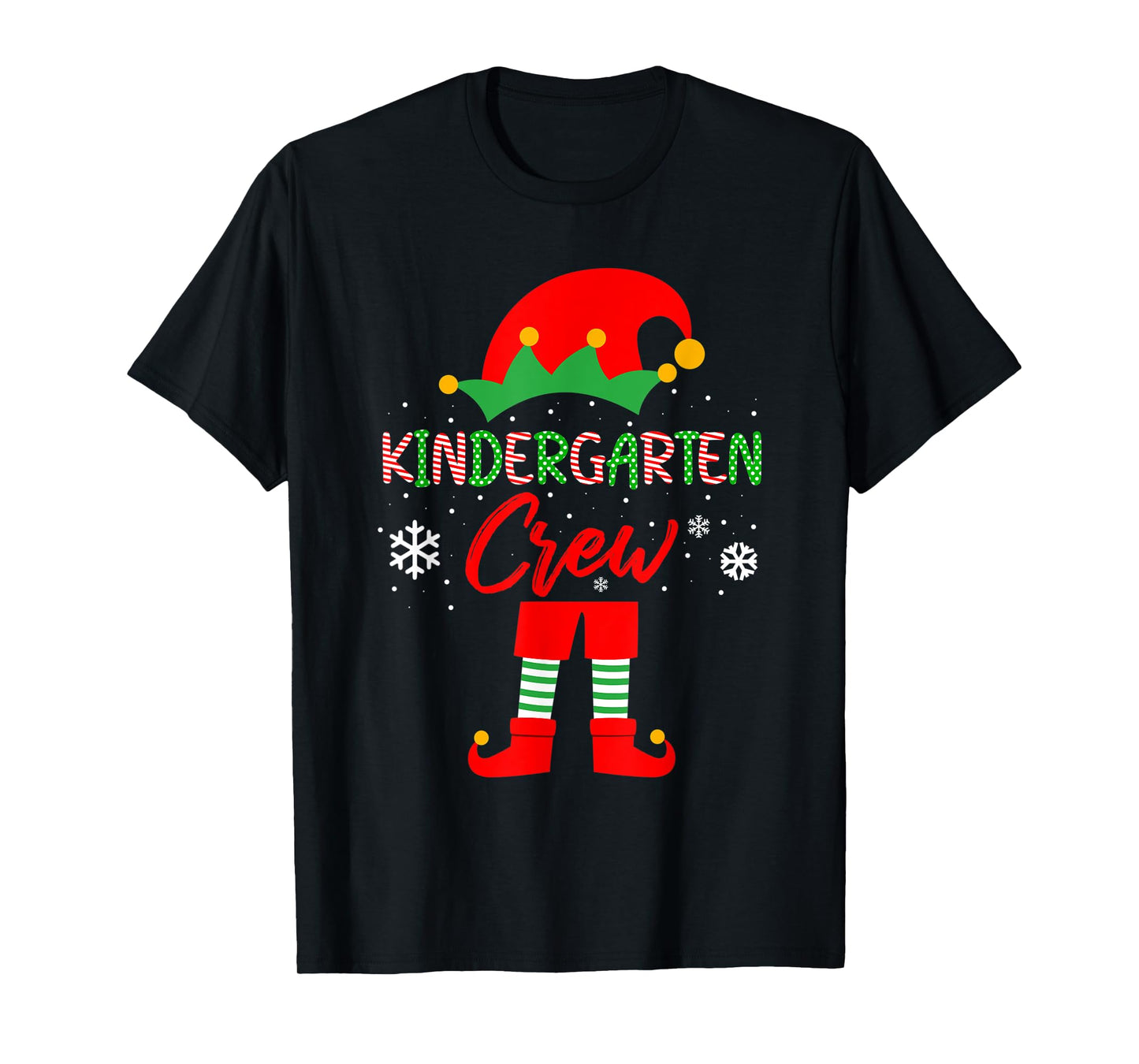 Kinder Crew T-Shirt Christmas Kindergarten Teacher Matching T-Shirt