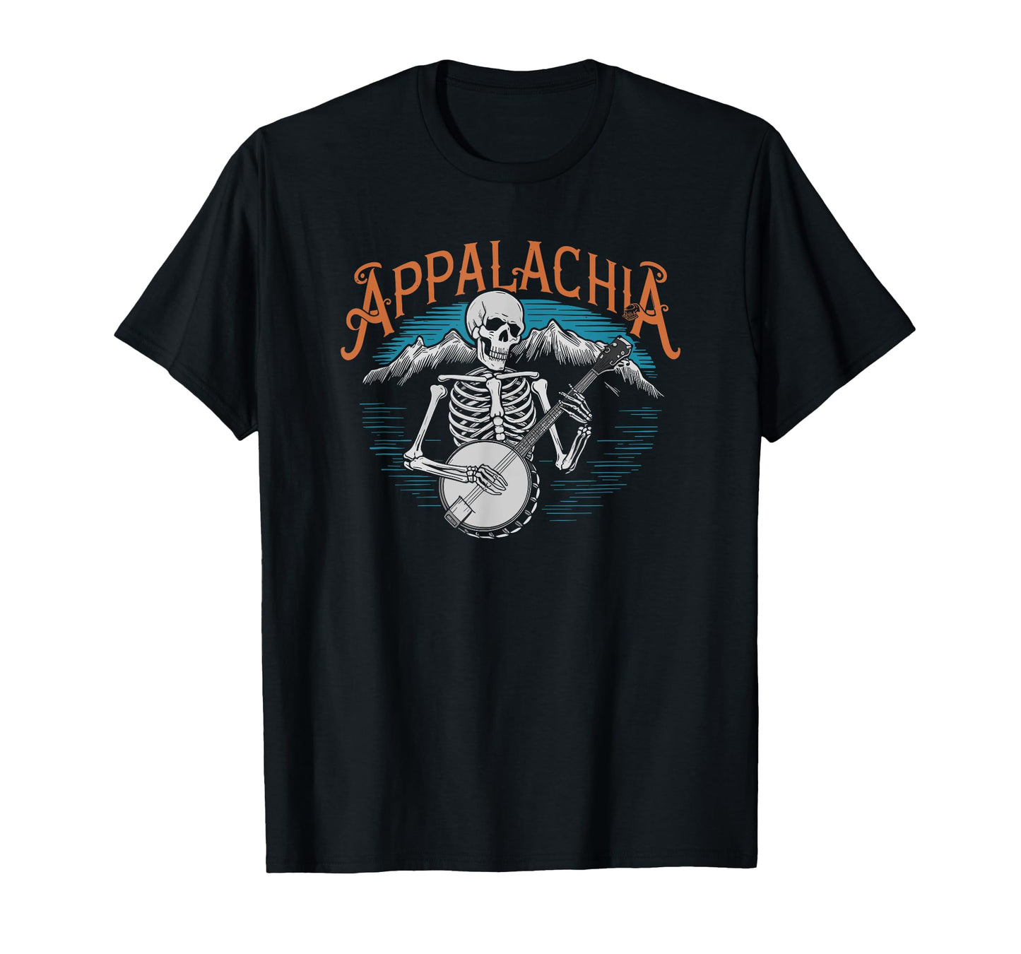 Bluegrass Banjo Skeleton, Appalachia Country Bluegrass Music T-Shirt