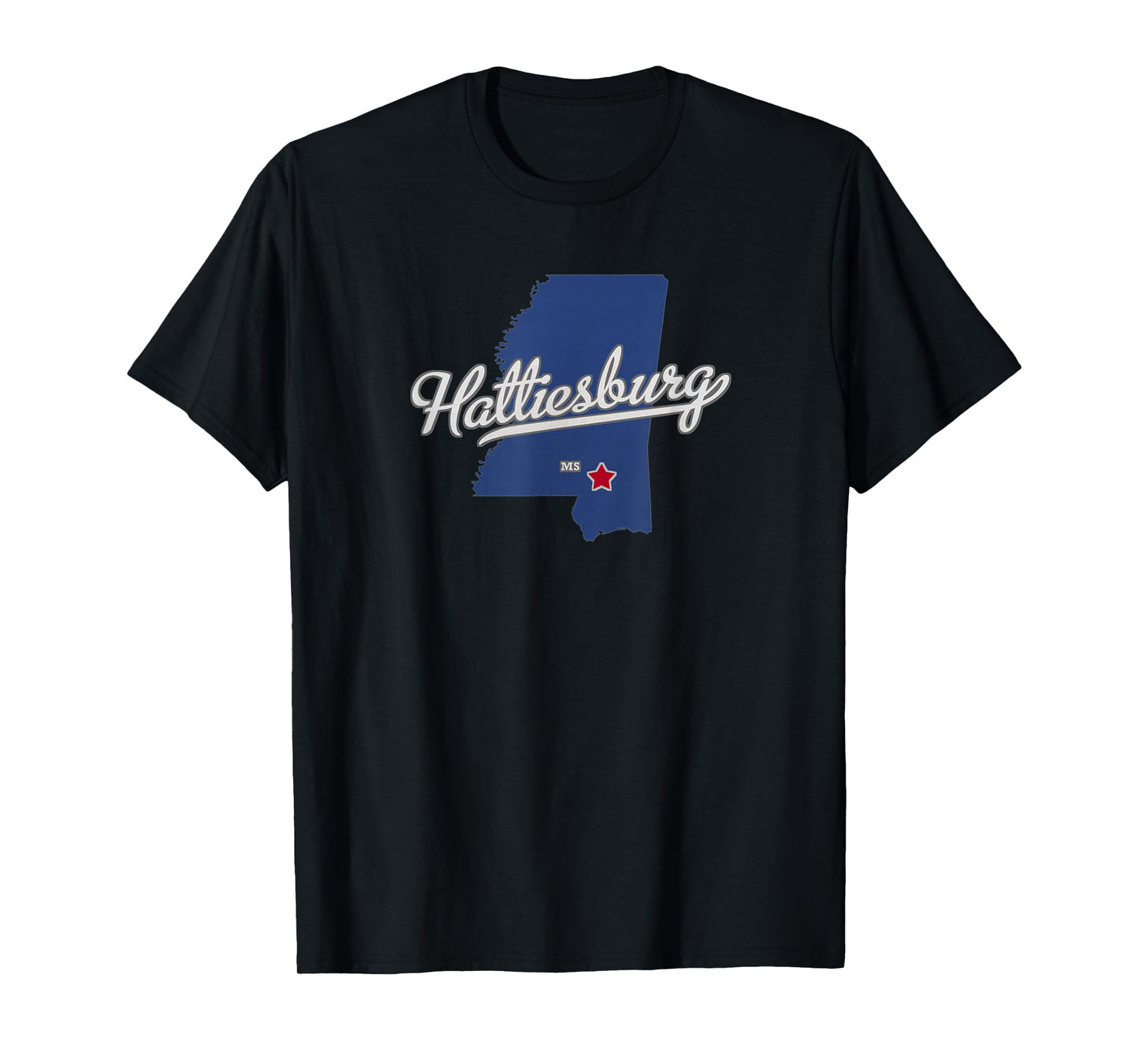 Hattiesburg Mississippi MS Map T-Shirt