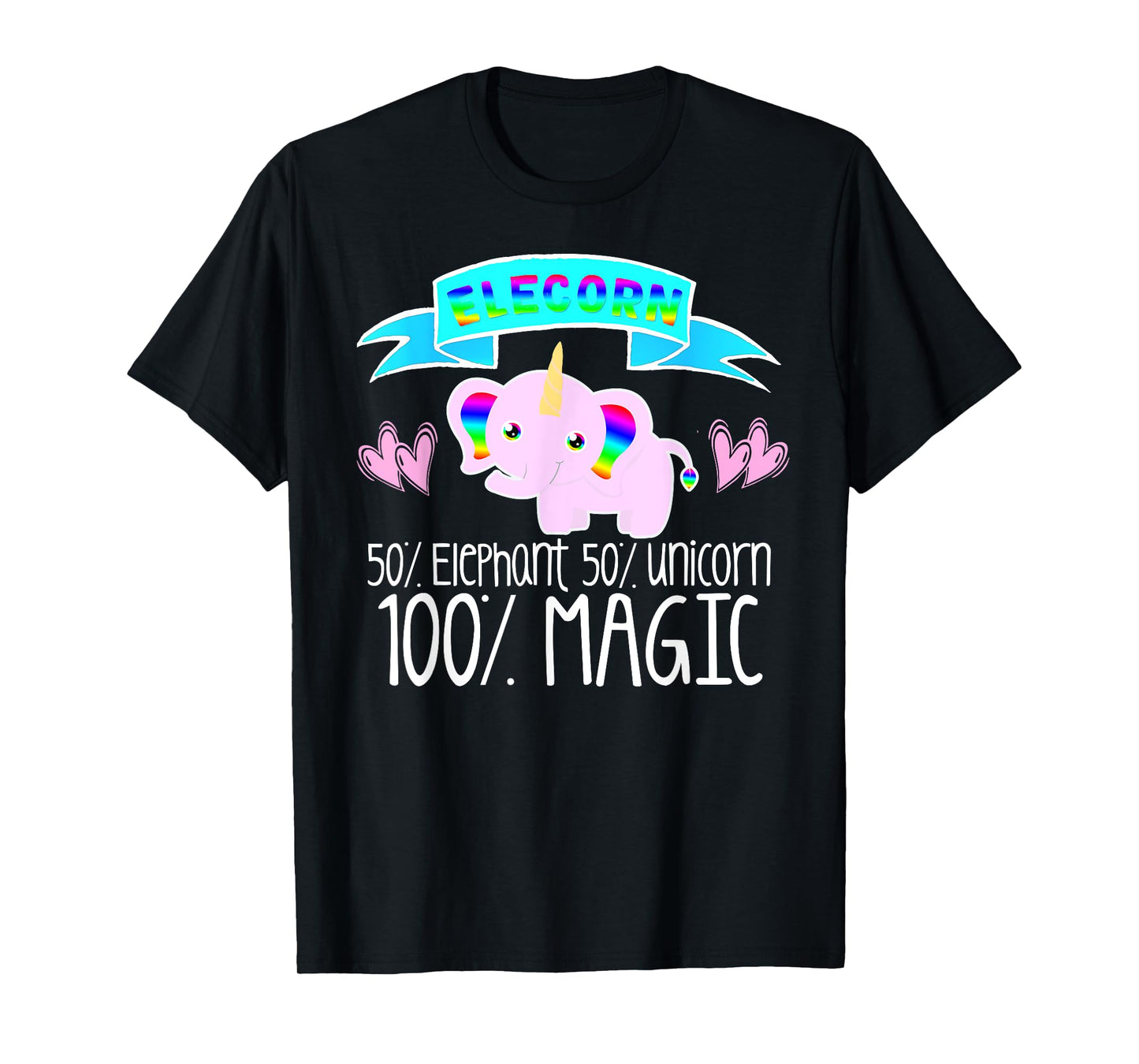 Unicorn Elephant ELECORN Girls Women Love Fairy Tales Cute T-Shirt