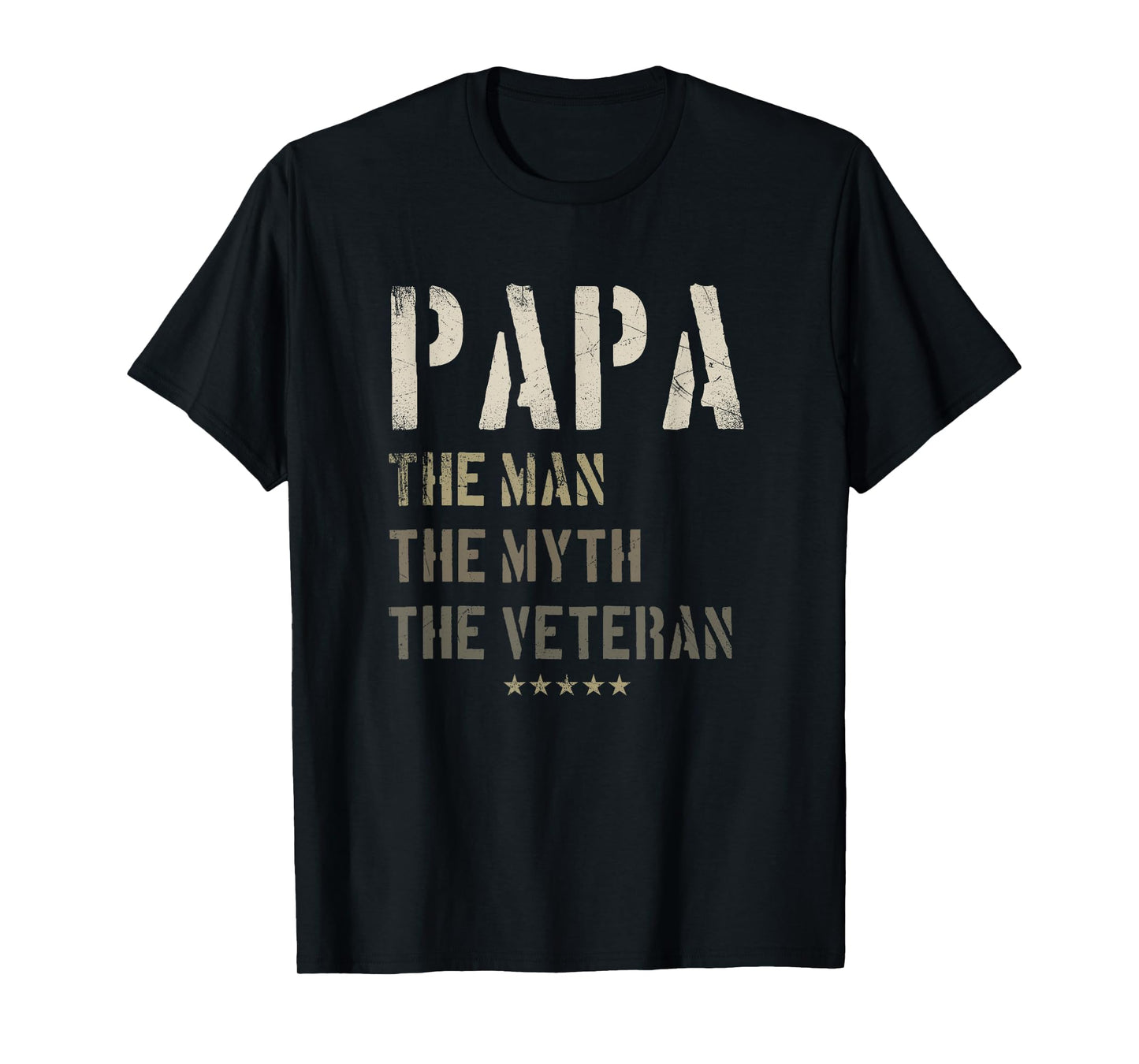 Papa Man Myth Veteran Fathers Day for Military Veterans T-Shirt