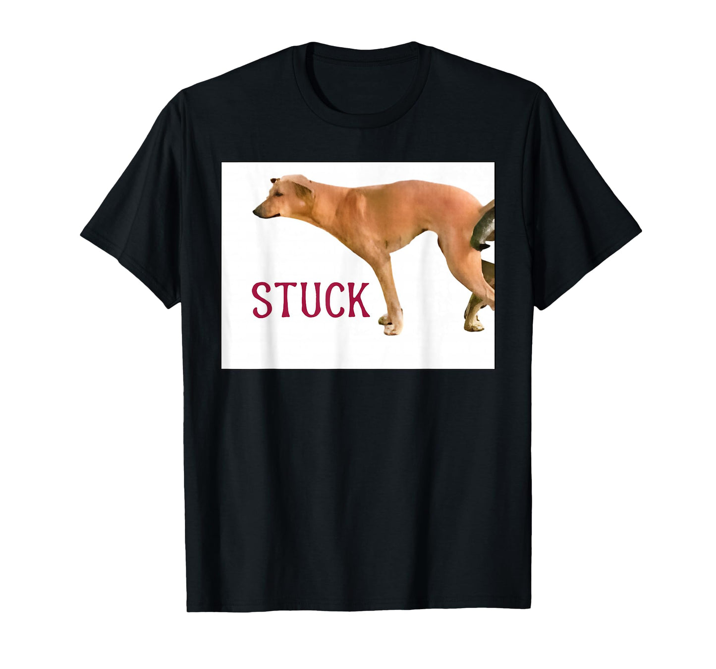 Stuck Together Dogs Funny Couple Saying Quote Dog Adult Joke T-Shirt