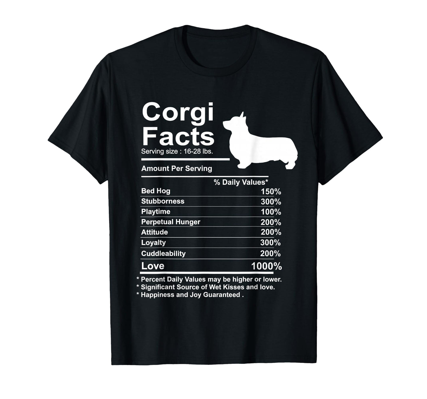 Funny Corgi Facts Nutrition Gift Cardigan Pembroke T-Shirt