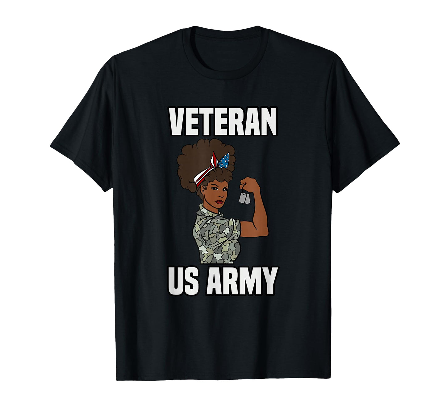 Female Melanin Veteran of the US Army Soldier Veterans Day T-Shirt