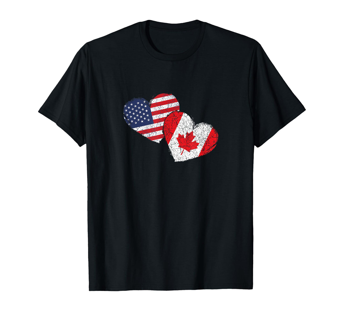 USA Canada Heart Country Flag American Canadian T-Shirt