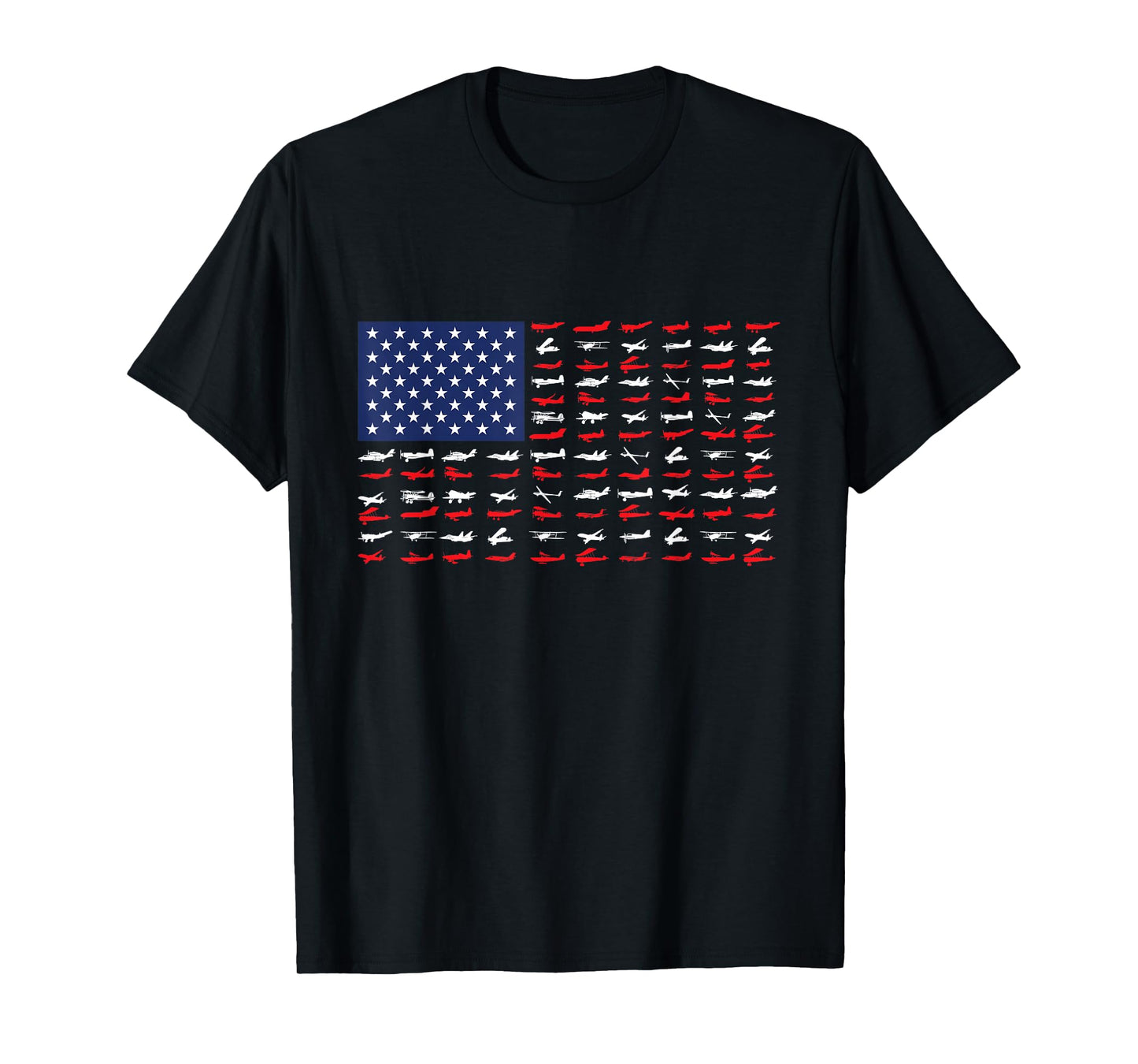 Airplane US Flag - Airline Pilot Aviation Aircraft Lover T-Shirt