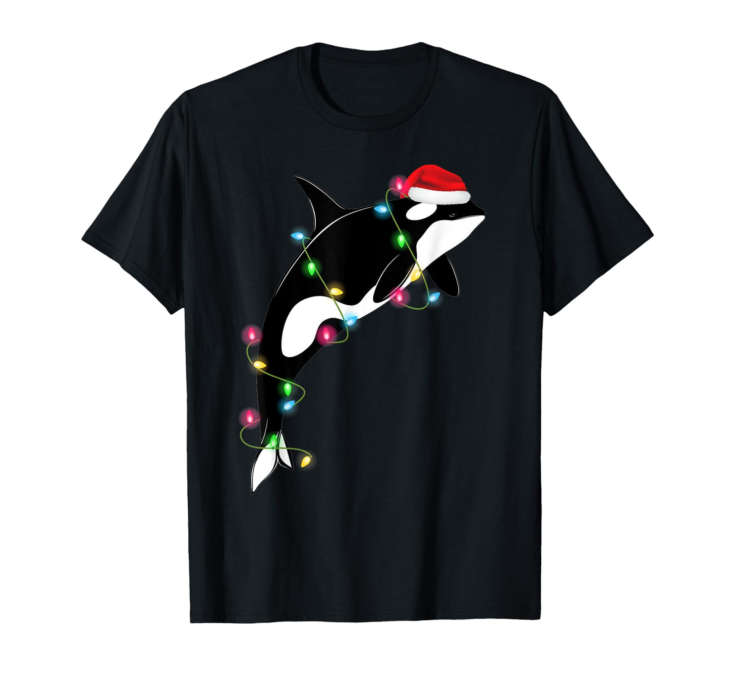 Funny Orca Killer Whale Santa Hat Christmas Sea Animals T-Shirt