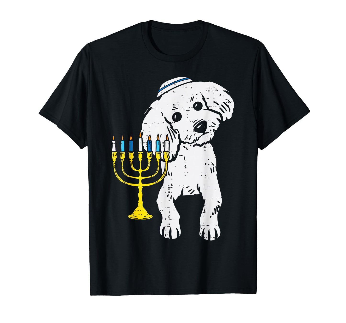 Jewish Poodle Dog Menorah Hanukkah Pajamas Chanukah PJs T-Shirt