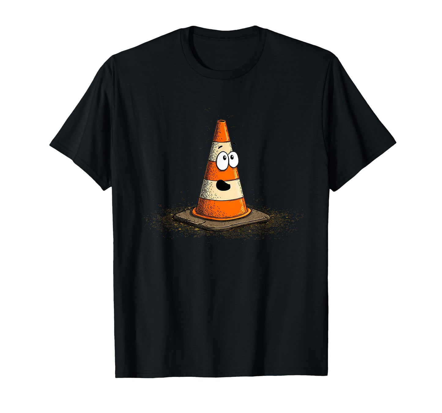 Nice Smiling Traffic Cone Emblem T-Shirt