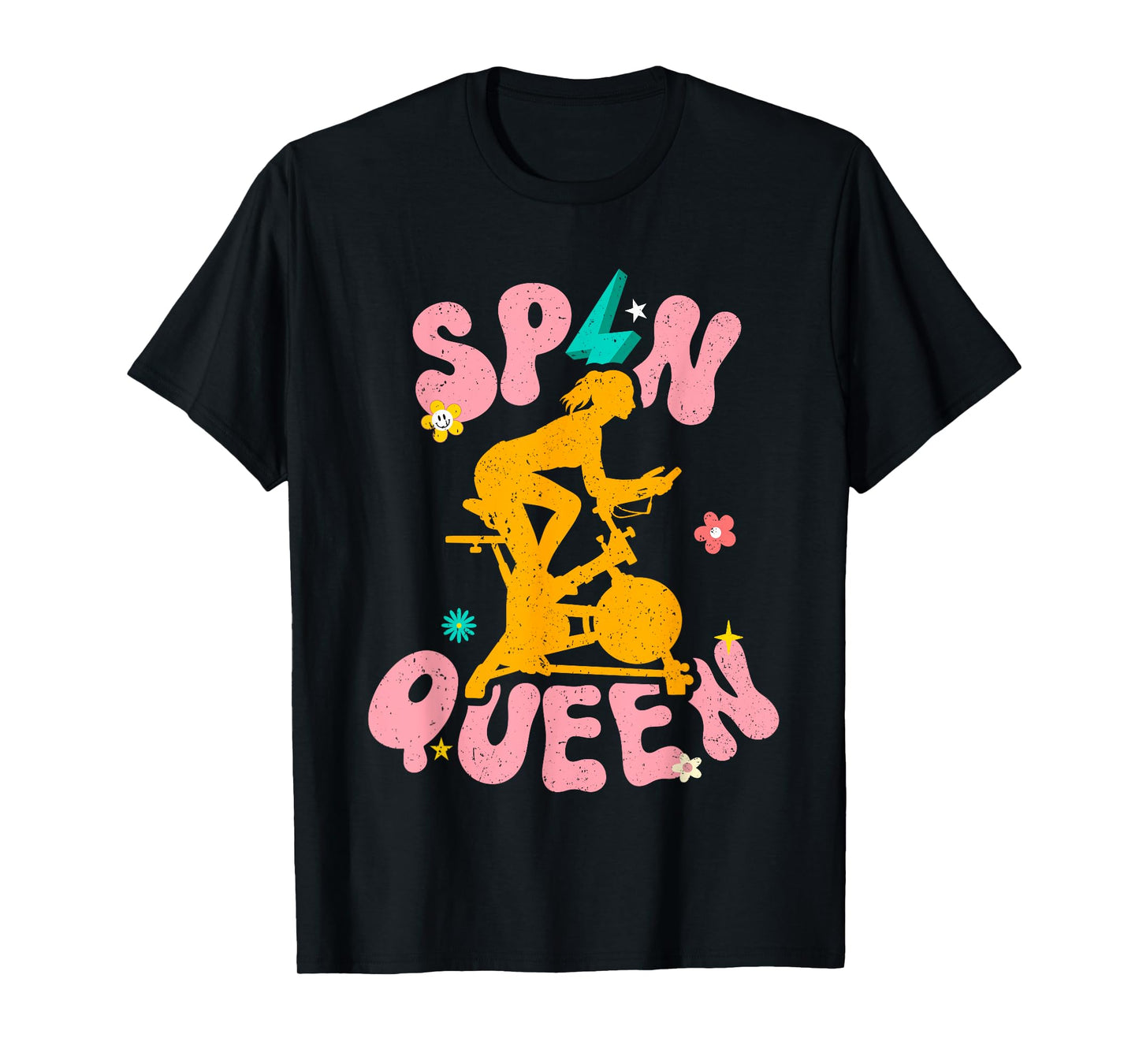 Spin Class Queen Indoor Cycling Workout Stationary Spin Bike T-Shirt