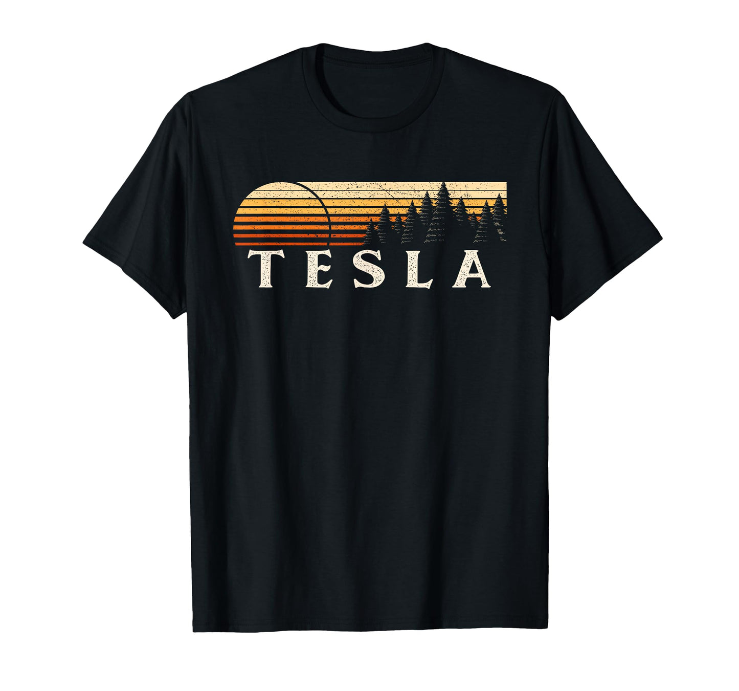 Tesla, WV Vintage Evergreen Sunset Eighties Retro T-Shirt