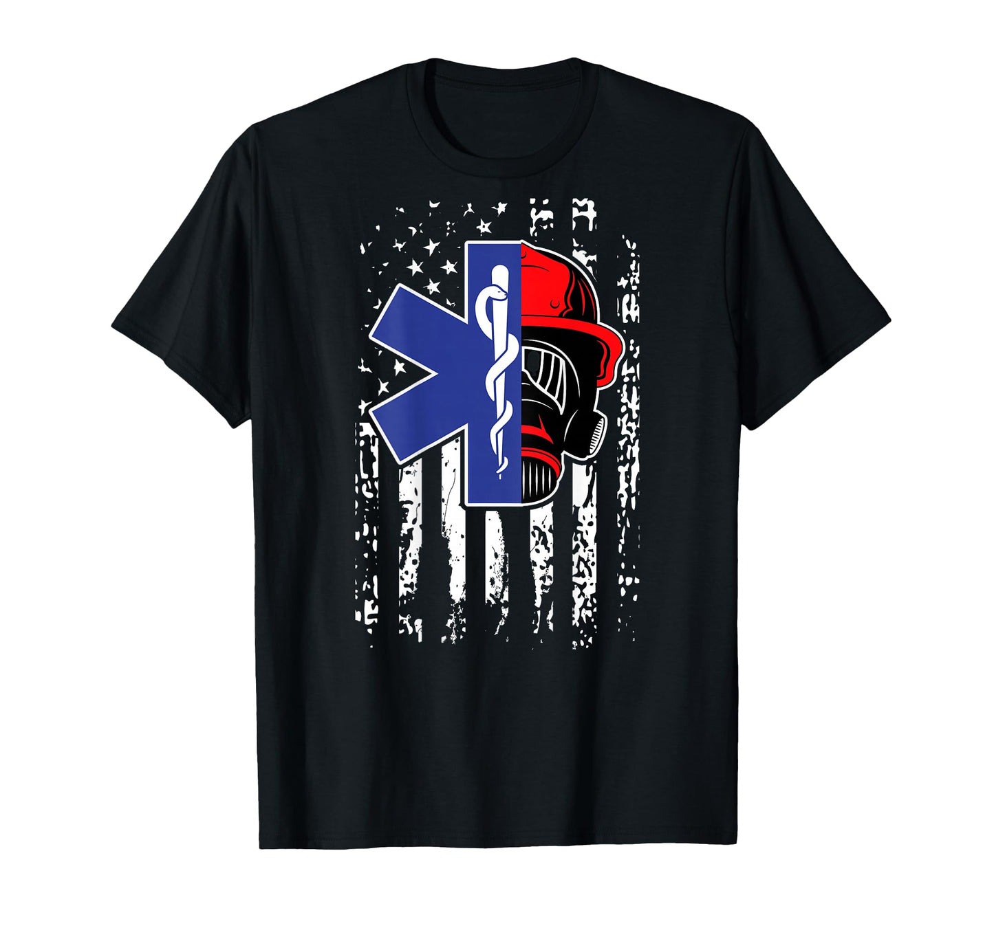 EMT Firefighter Paramedic Firefighter Gift EMS Back Print T-Shirt