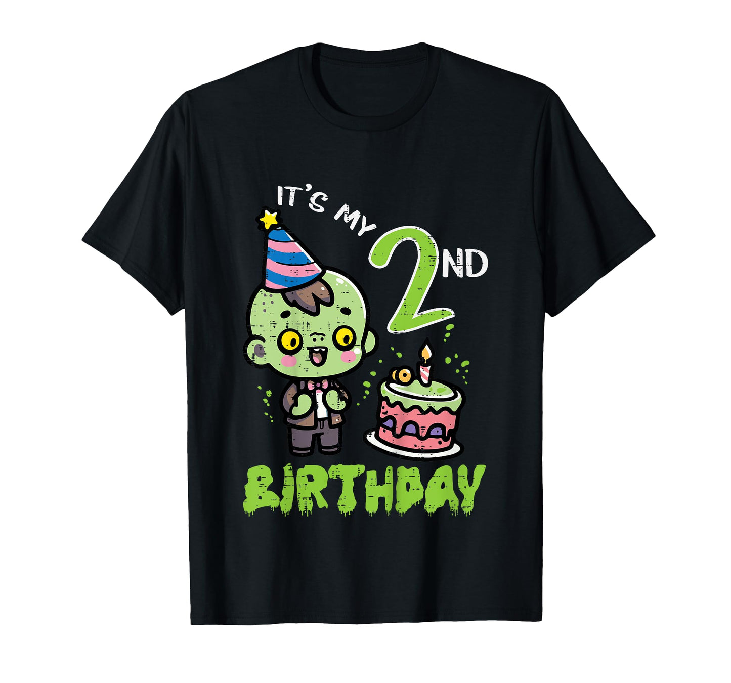 Its My 2nd Birthday Zombie 2 Year Old Bday Boys Girls Kids T-Shirt