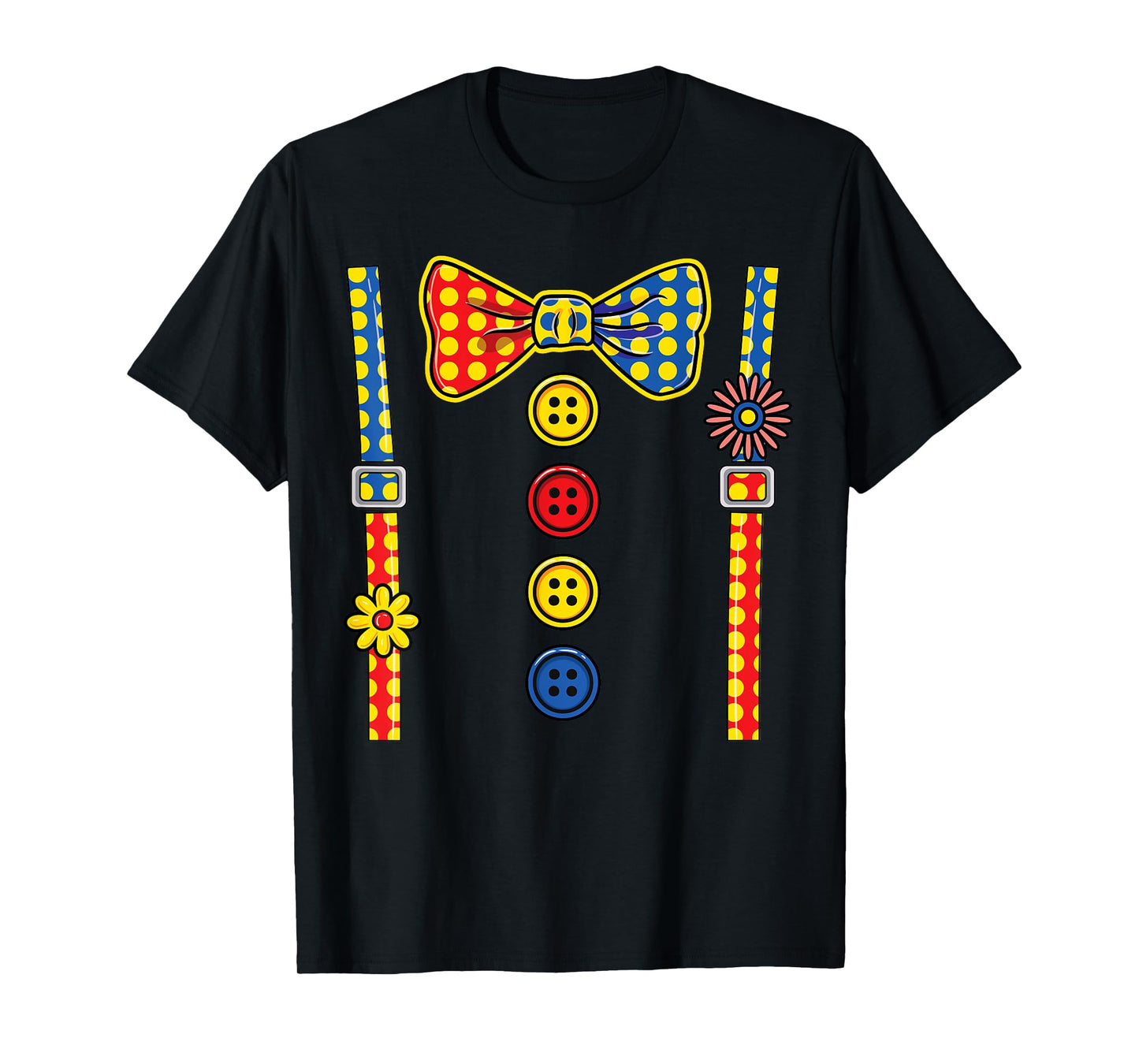 Halloween Clown Suspenders Circus Costume Funny Boys Kids T-Shirt