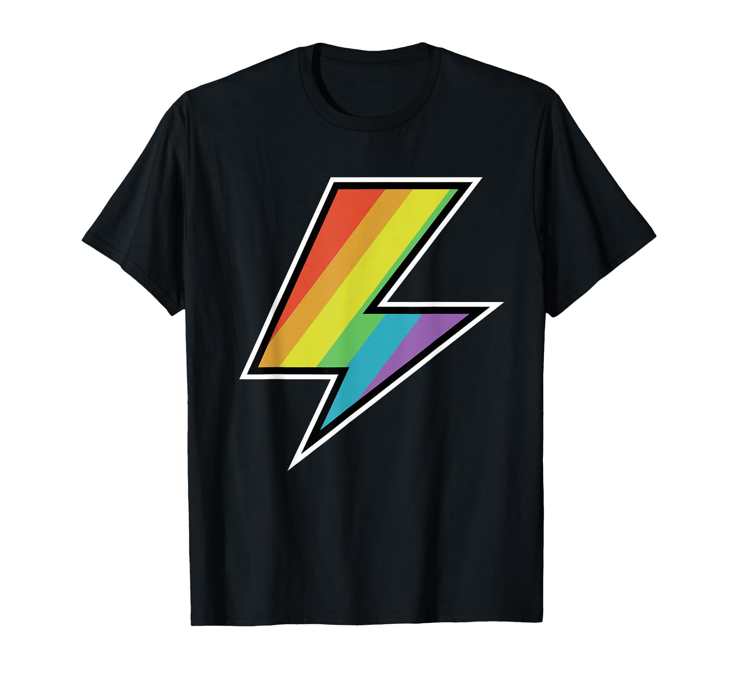 Cool Vintage Rainbow Lightning Bolt LGTBQ Pride T-Shirt
