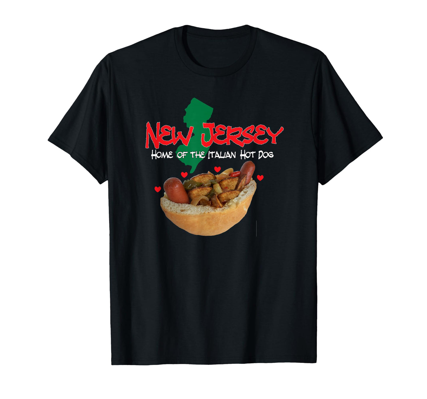 NEW JERSEY, HOME OF THE ITALIAN HOTDOG, NJ, HOT DOGS, FOOD T-Shirt