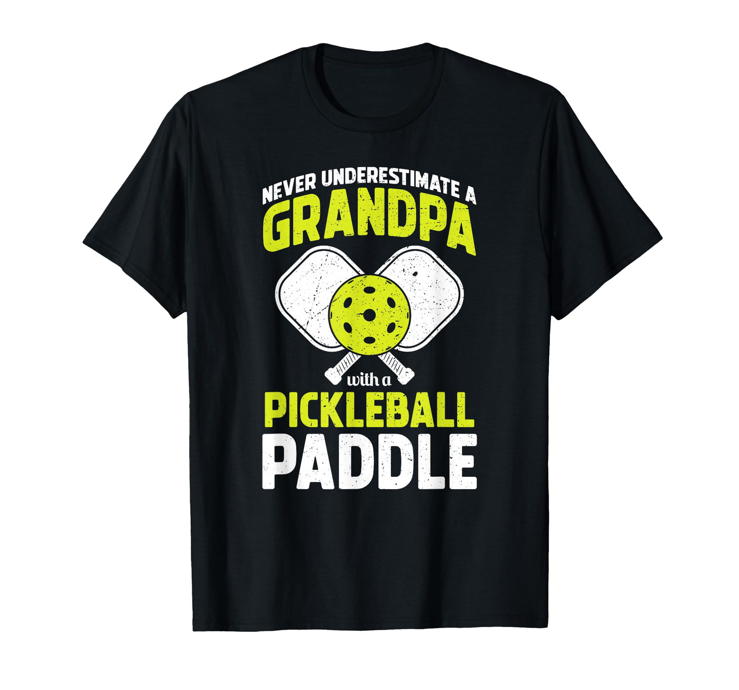 Never Underestimate Pickleball Grandpa Funny T-Shirt