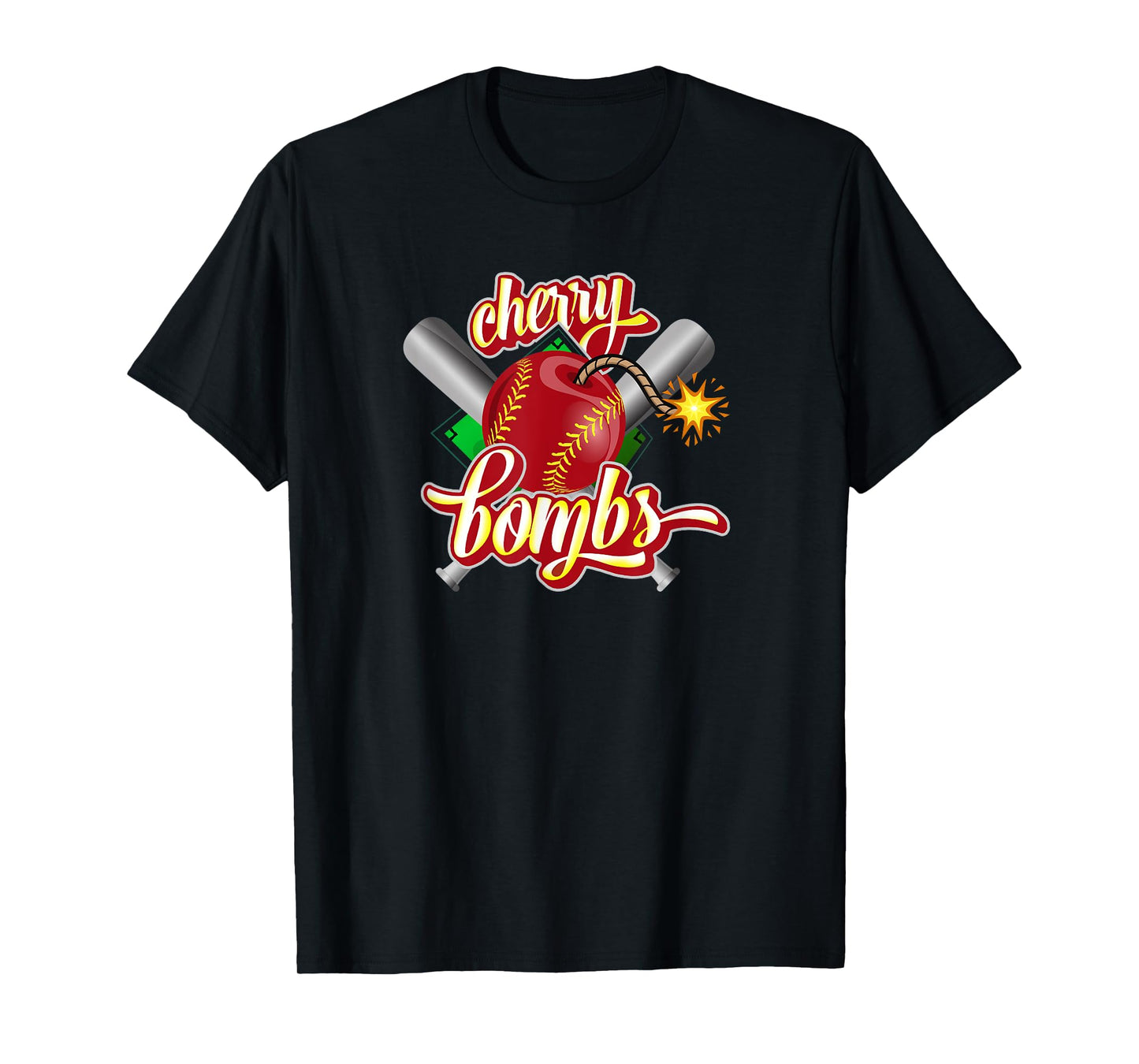 Cherry Bombs Logo Softball Team Matching For Girls Teens T-Shirt