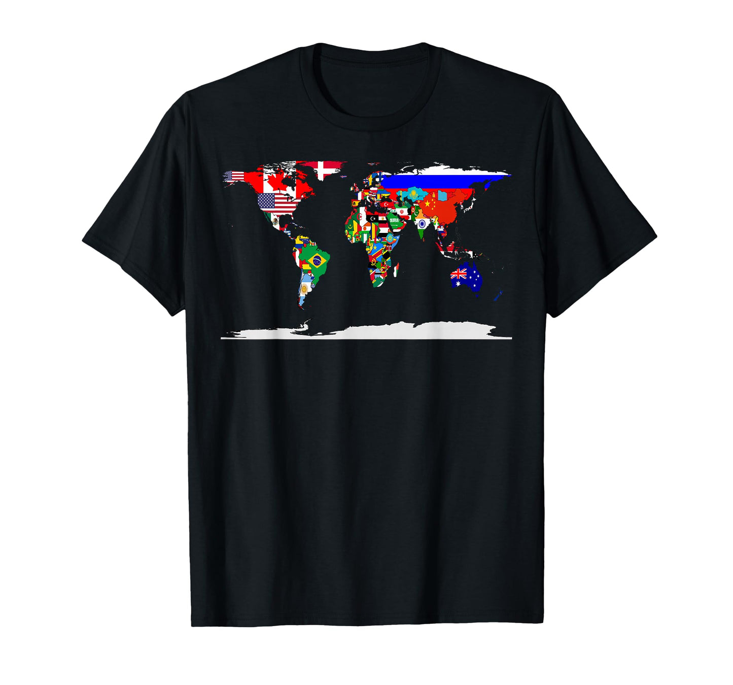 Map of the world and flags of the countries of the world Tee T-Shirt